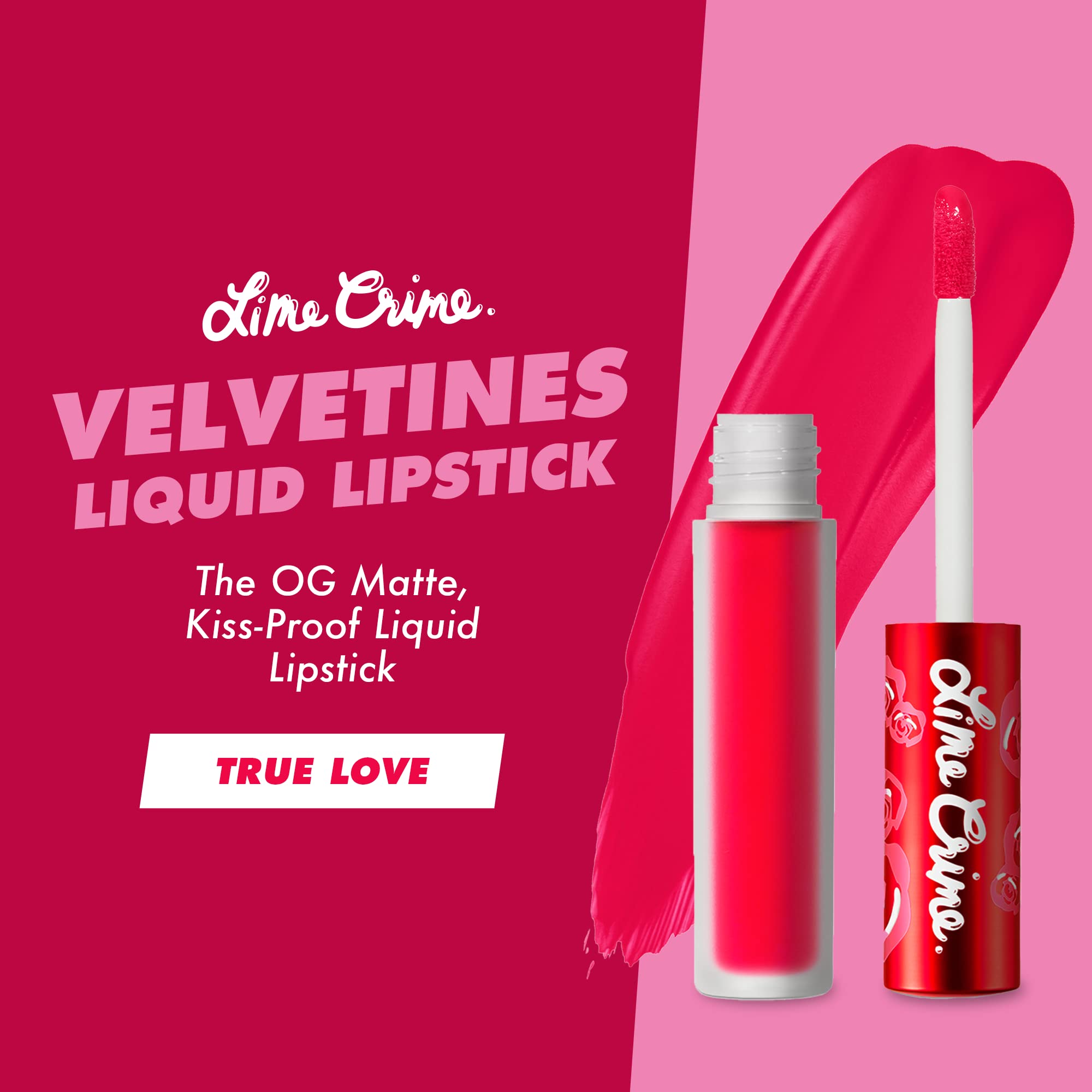 Lime Crime Velvetines Liquid Matte Lipstick, True Love (True Black) - Bold, Long Lasting Shades & Lip Lining - Stellar Color & H