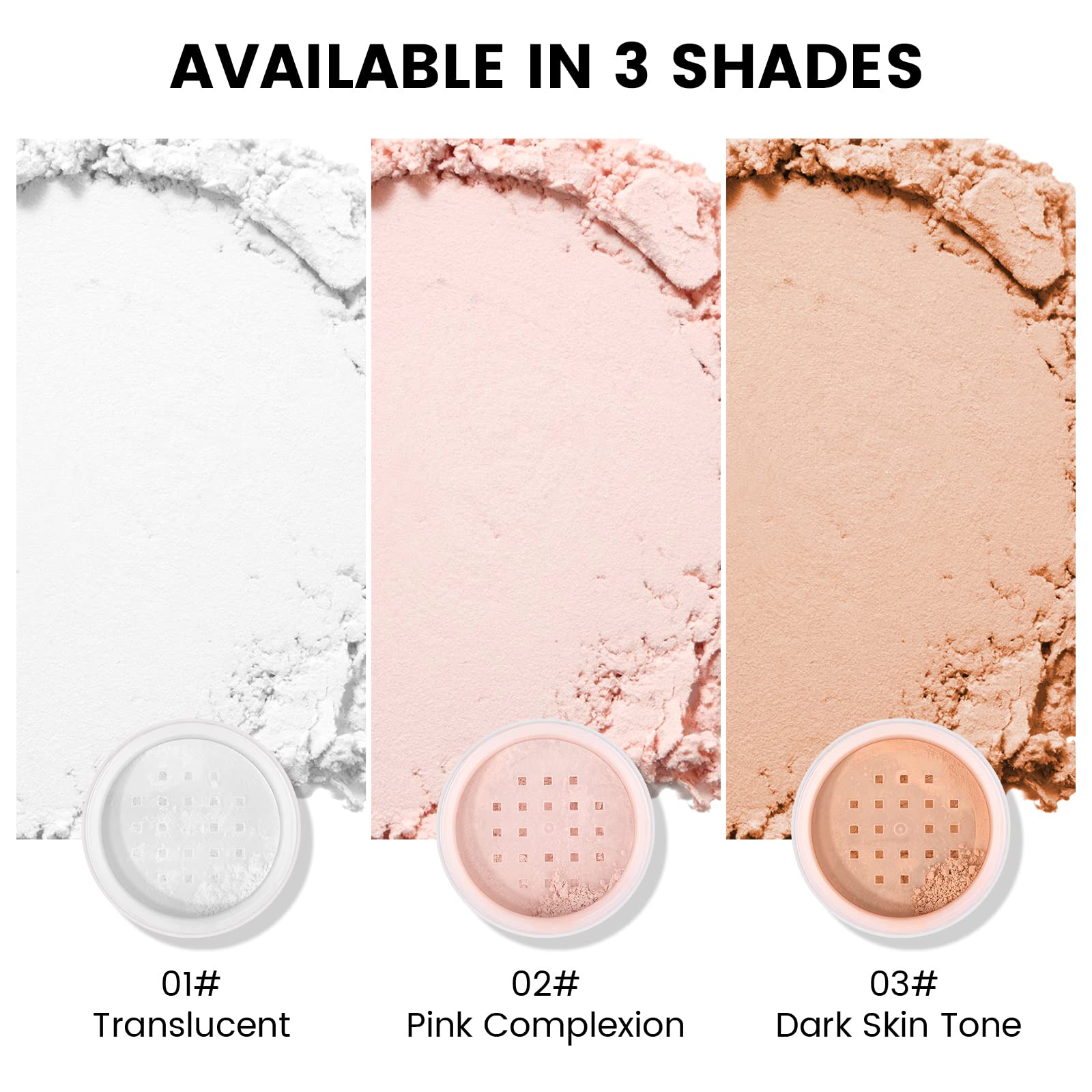 Freeorr Pink Setting Loose Face Powder, Oil Control Minimize Pore, Loose Baking Face Setting Powder Makeup, Soft Focus Make Up S