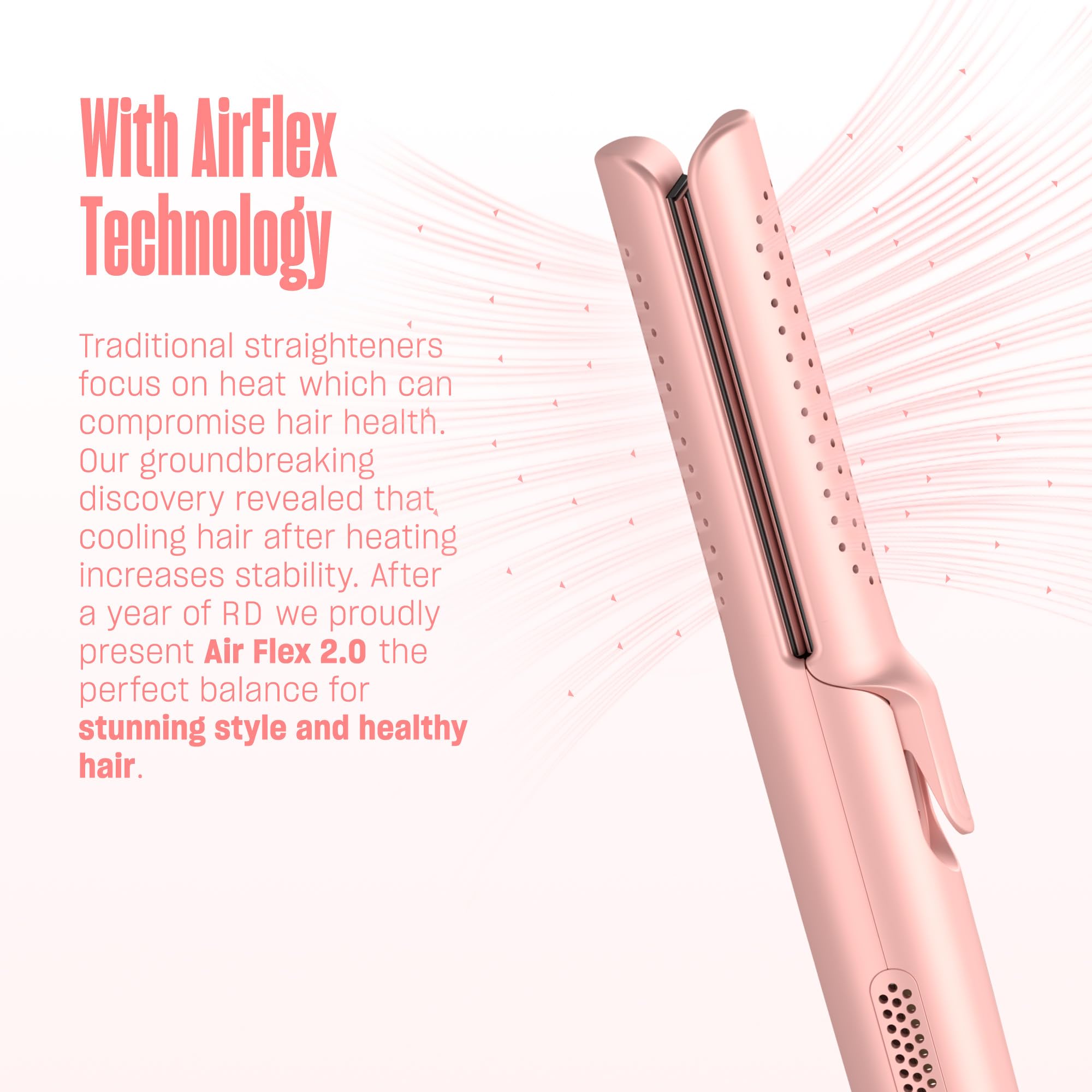 Bekind Flex 2-In-1 360 Hair Styler Flat Iron, Hair Straightener And Curler For All Styles, Floating Plates Design, Airflex Lower
