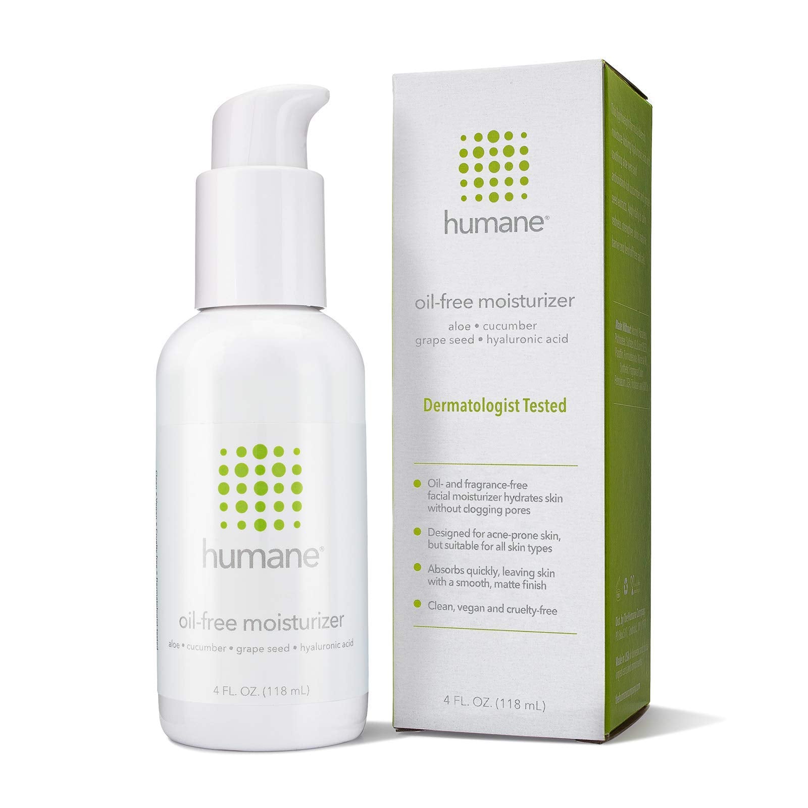 humane Oil-Free Daily Lightweight Face Moisturizer for Acne-Prone Skin - 4 Fl Oz - Gentle for All Skin Types - With Soothing Ant