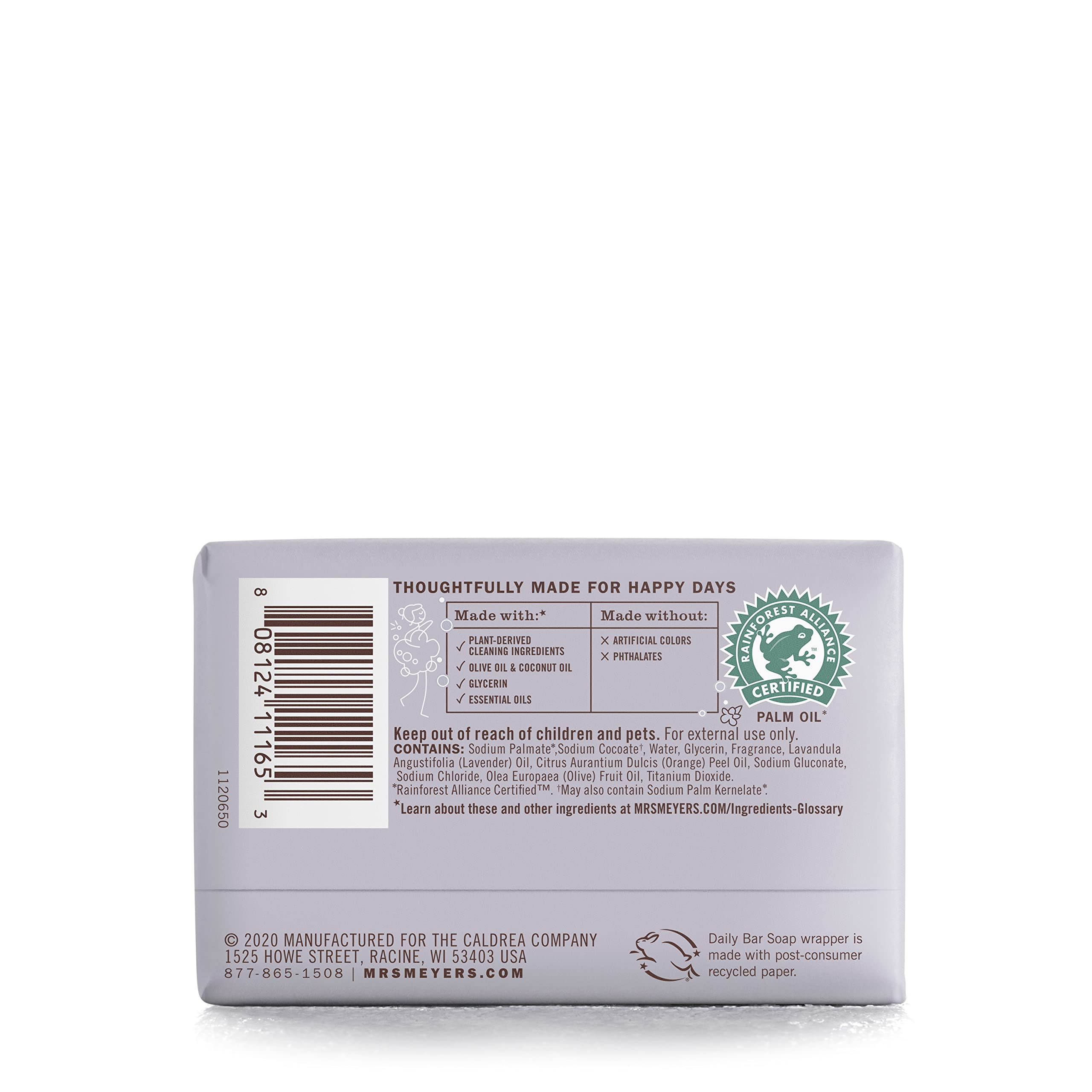 Mrs Meyers Bar Soap Lavender 5.3 Ounce (156Ml) (2 Pack)