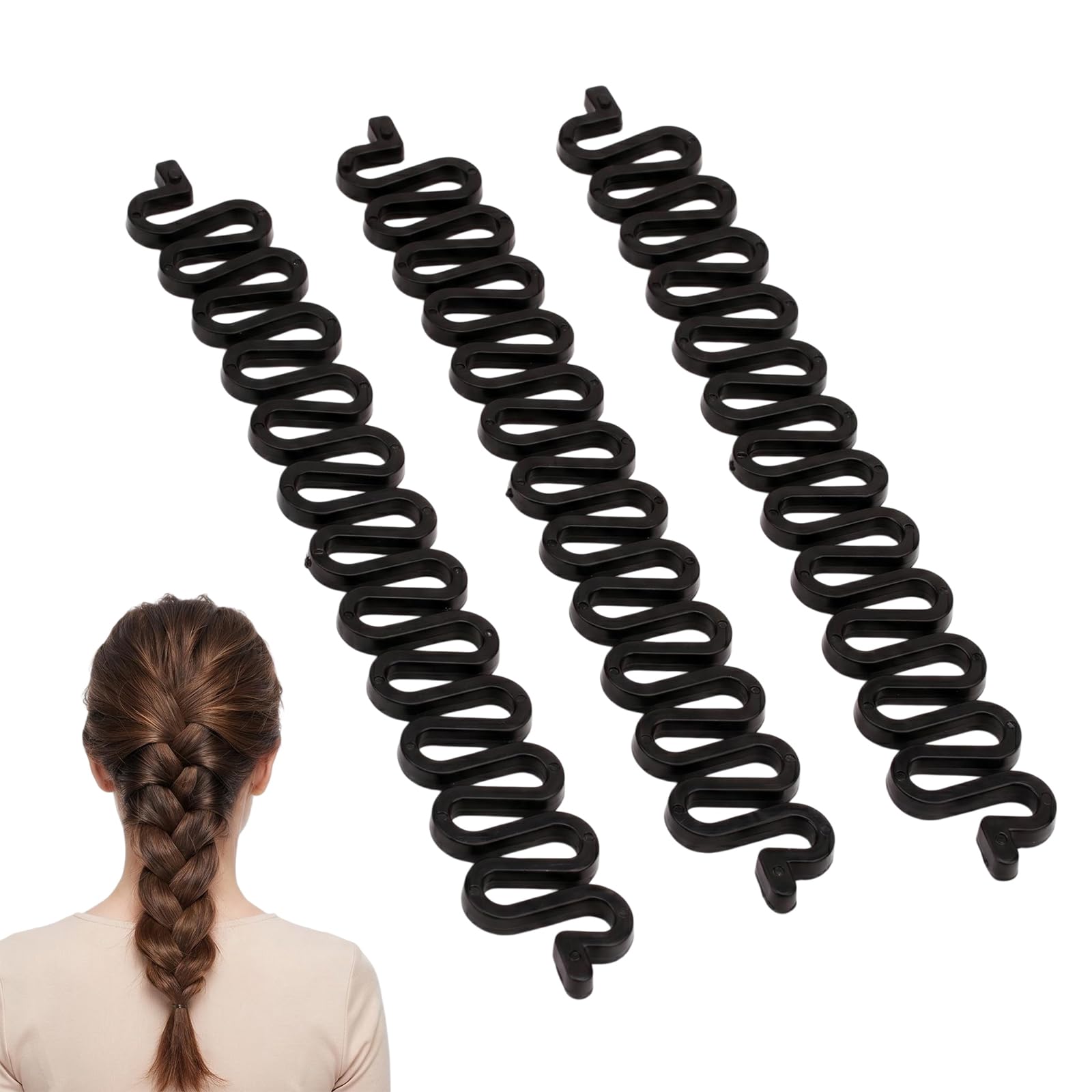 erioctry 3Pcs Hair Braiding Tool, French Braid Clip Styling Kit