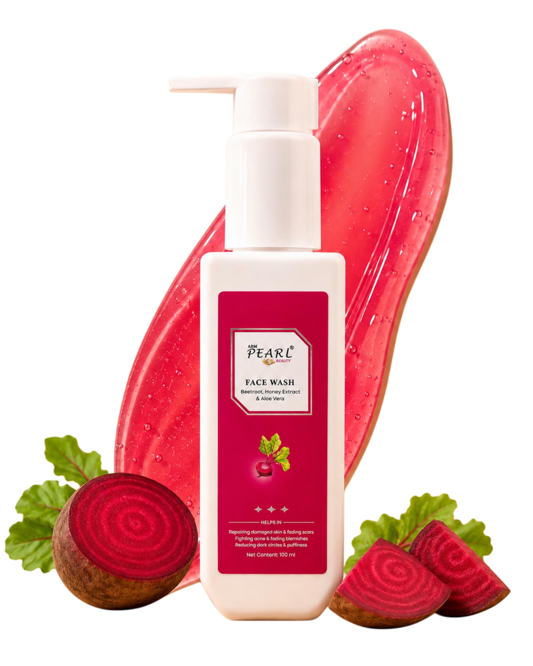 A. R. M Pearlbeauty Pearl Face Wash With Beetroot, Honey Extract & Aloe Vera For All Skin Type Deep Cleanser| Beetroot Bliss: Ra