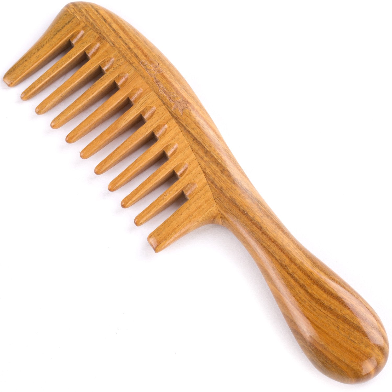 Hair Comb for Curly Hair - Breezelike Wide Tooth Wooden Detangling Comb - 8'' Big Size No Static Natural Sandalwood Comb for Wom