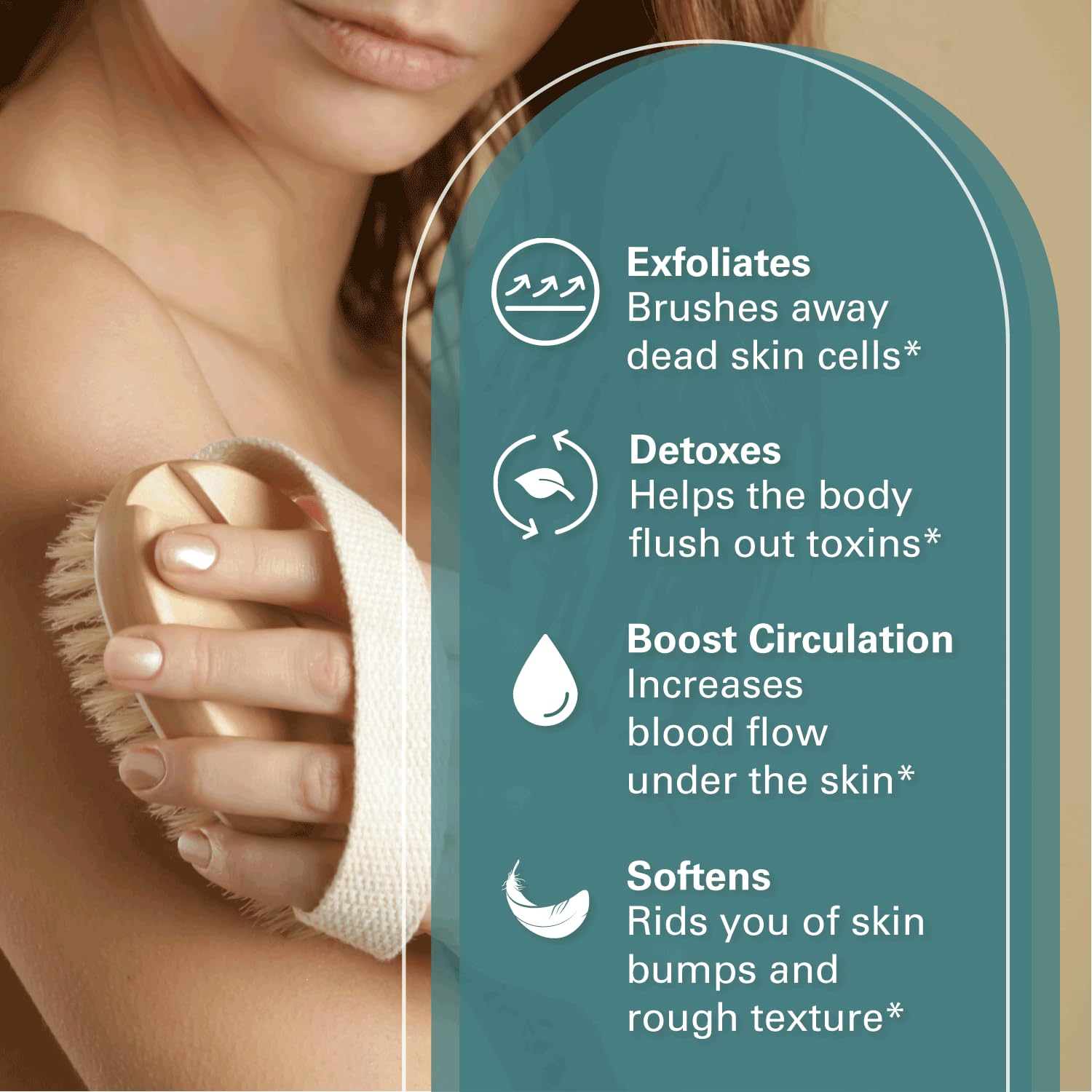 Firm Dry Brush & Shower Brush For Body - Handheld Back Scrubber Body Brush Exfoliator & Dead Skin Remover For Body Firm & Tighte