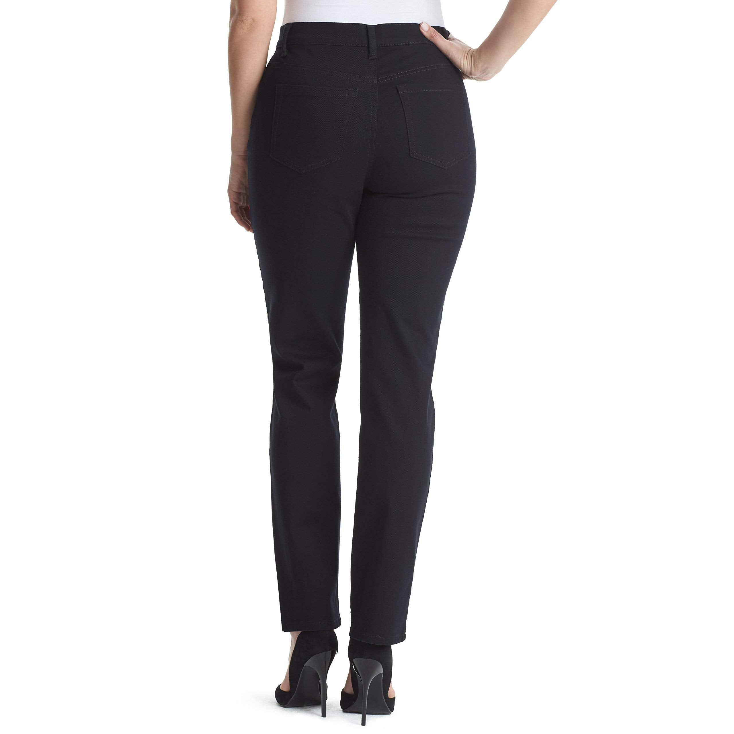 Gloria Vanderbilt Womens Classic Amanda High Rise Tapered Jean For Women - Black 10 Long