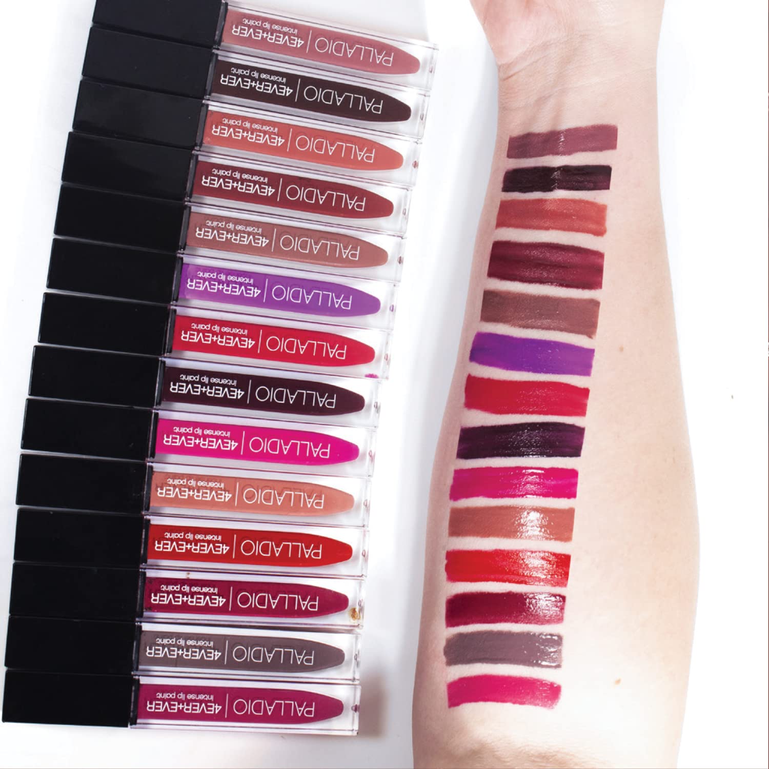 Palladio 4 Ever + Ever Intense Lip Paint, Liquid Lipstick, High Pigmented Lip Gloss, High Shine Vinyl Finish, Rich Color Coverag