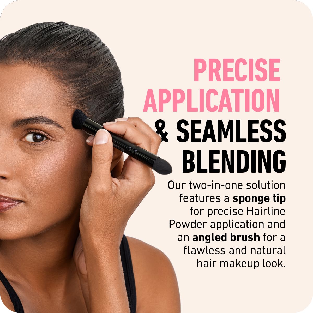 Boldify Dual-Ended Hairline Powder Brush - Precision Makeup Brush Set With Sponge Tip For Seamless Blending - Ideal As A Conceal