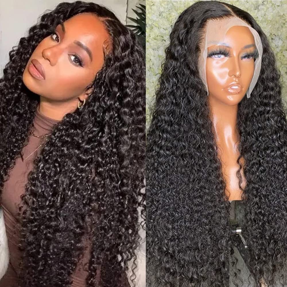 250% Density 13X6 Hd Transparent Curly Lace Front Wig Human Hair Pre Plucked Glueless Kinky Curly Lace Front Wig Human Hair Wigs