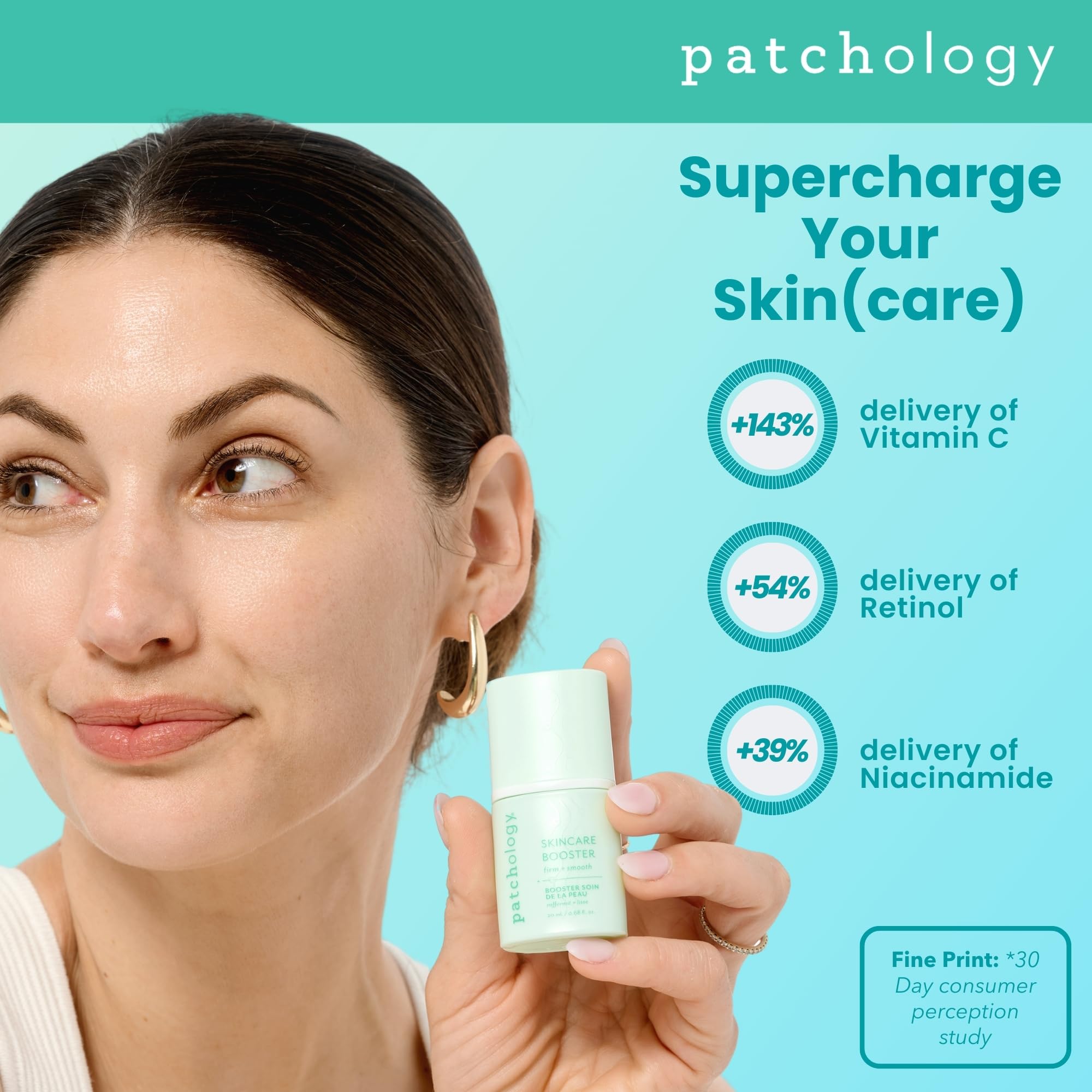 Patchology Skincare Booster - Invisible Hydrating Face Serum for Smooth Skin, Pore Reducing Mask with Glycerin, Snow Mushroom, &