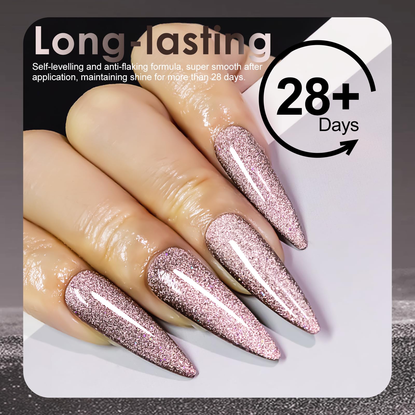 Nxj Infilila Cat Eye Gel Nail Polish,15Ml Holographic Cat Eye Gel Polish, Gold Glitter Cat Eye Polish Magnetic Reflective Hema F