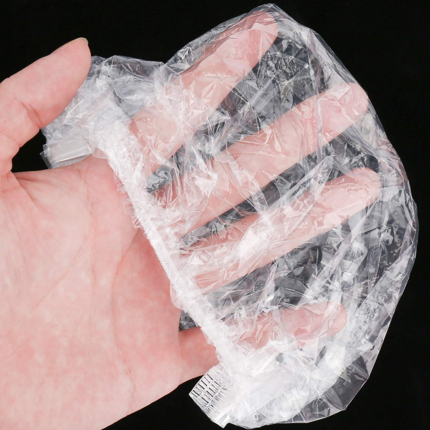 100Pcs Shower Caps Disposable, Thicker And Larger Waterproof Clear Hair Bath Caps, Premium Plastic Hair Cap For Women Kids Girls