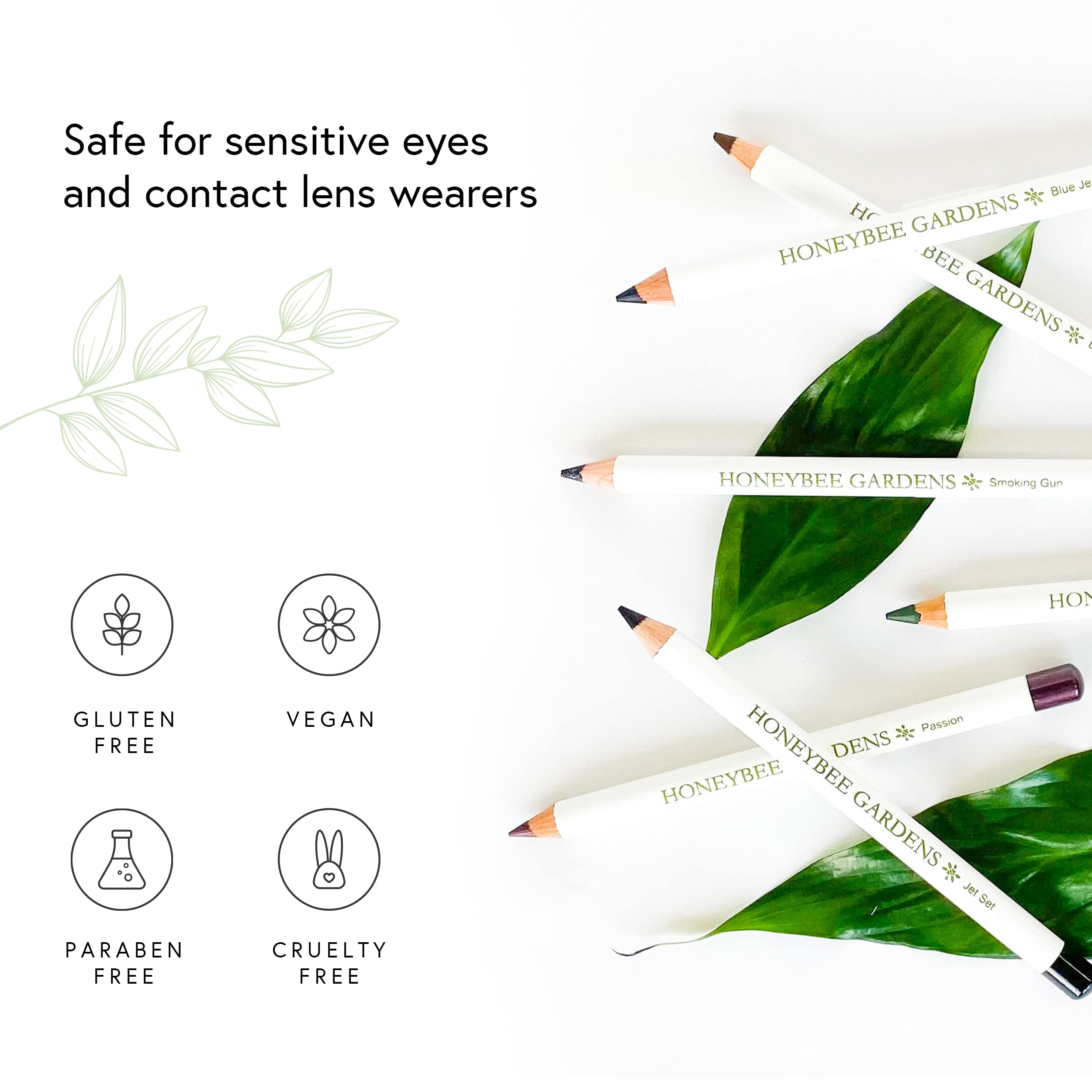 Honeybee Gardens Effortless Eye Liner Pencil In Envy, Rich Pigmentation, Smooth, Long-Wearing, Vegan, Gluten-Free