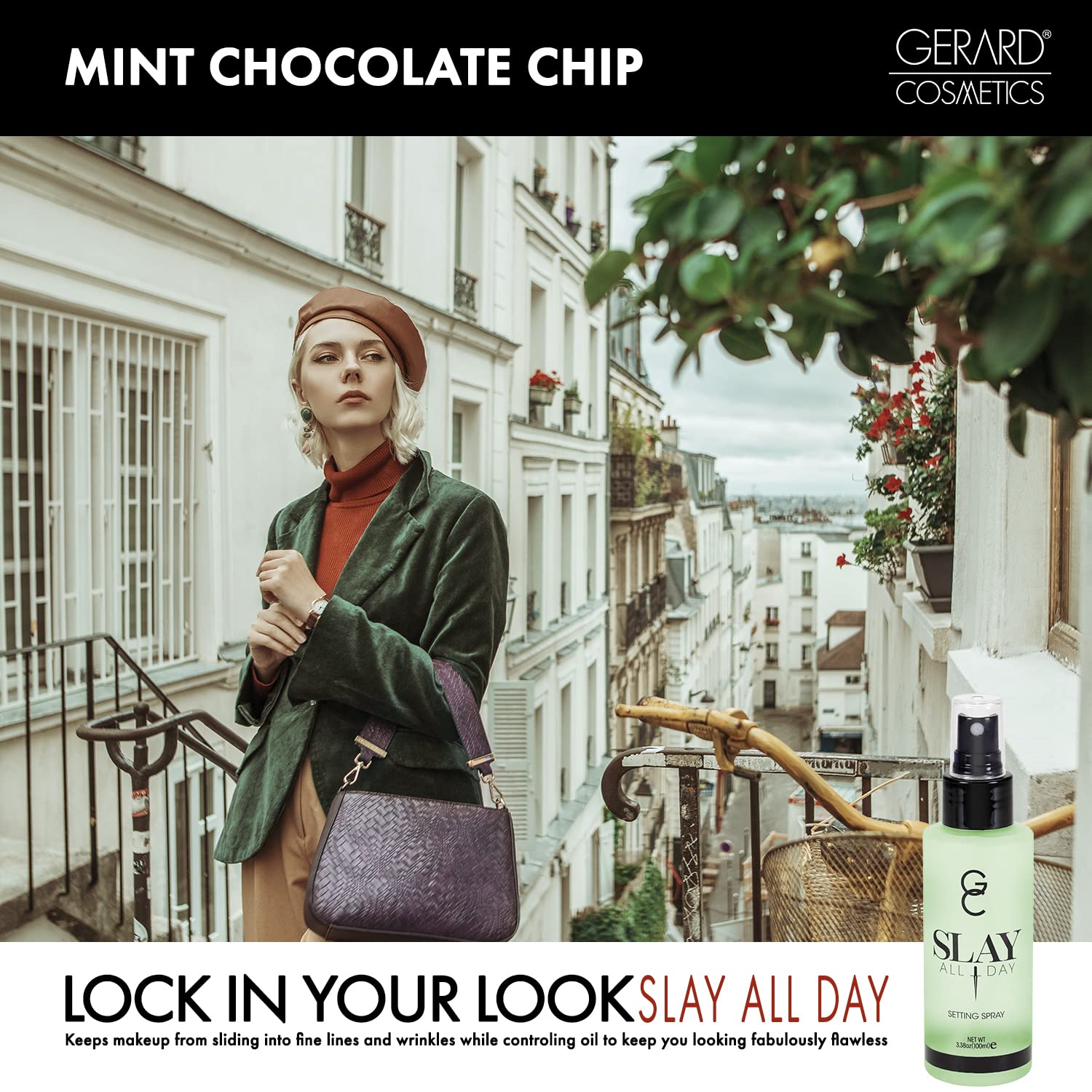 Gerard Cosmetics Slay All Day Makeup Setting Spray | Mint Chocolate Chip Scented | Matte Finish With Oil Control | Cruelty Free,