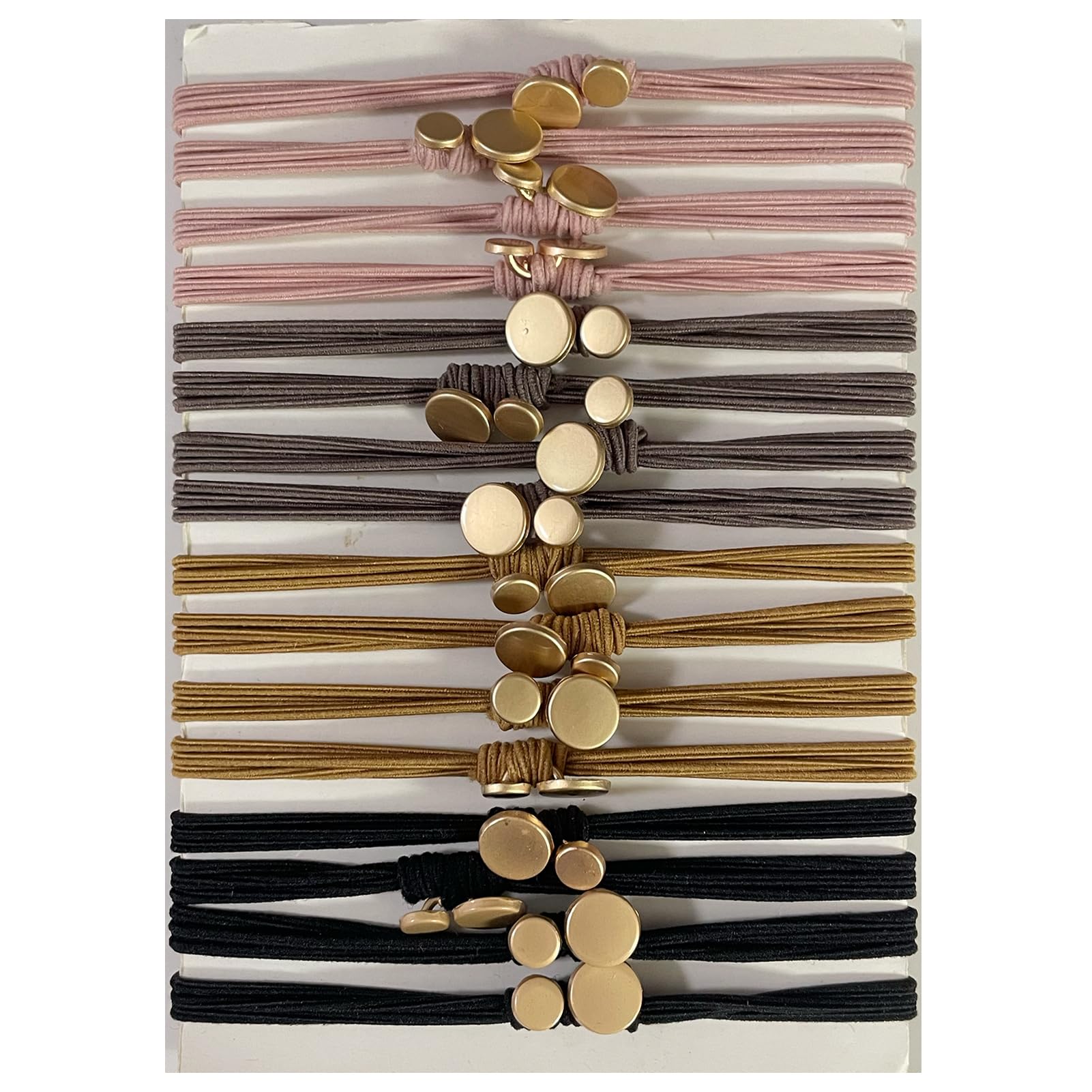 UDeBe 16PCS Thin Hair Ties, Boho Hair Ties Bracelets Ponytail Holders for Women, Cute Metal Beads Ties Decorative Hair Elastics