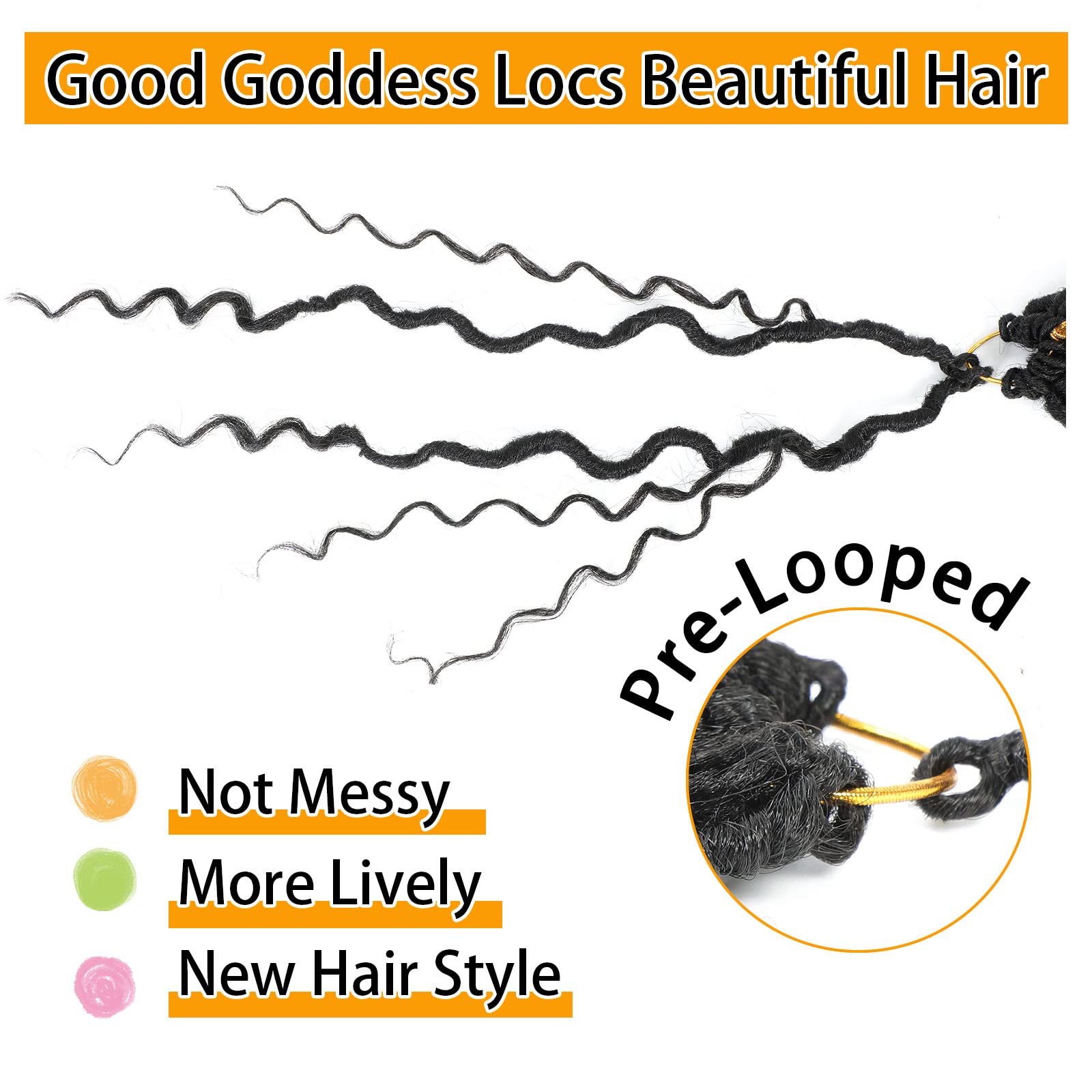 Col Bling Goddess Locs Crochet Hair 16 Inch 8 Packs Faux Locs Crochet Hair For Women Pre Looped Crochet Boho Goddess Faux Locs C