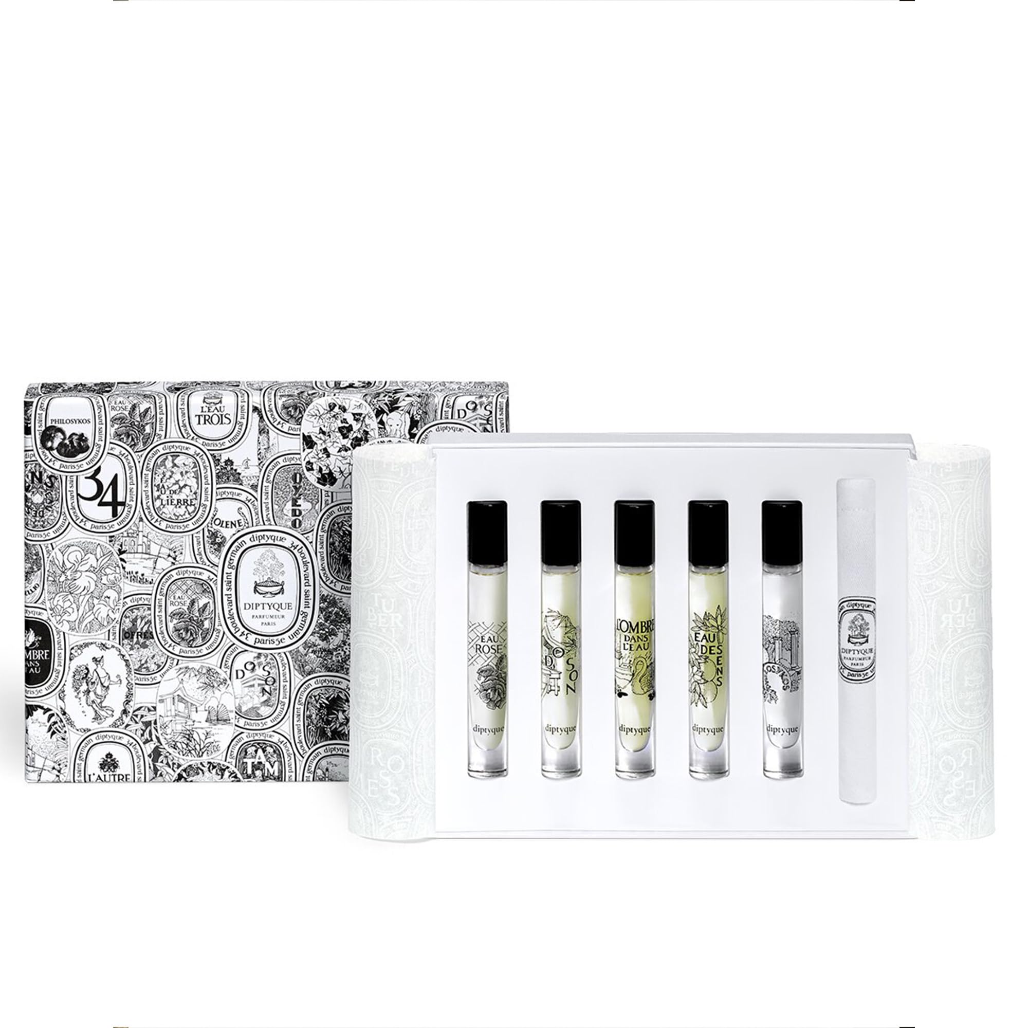 Diptyque Eau De Toilette Travel Spray 0.25 Fl Oz (Pack Of 5) Set For Men And Women