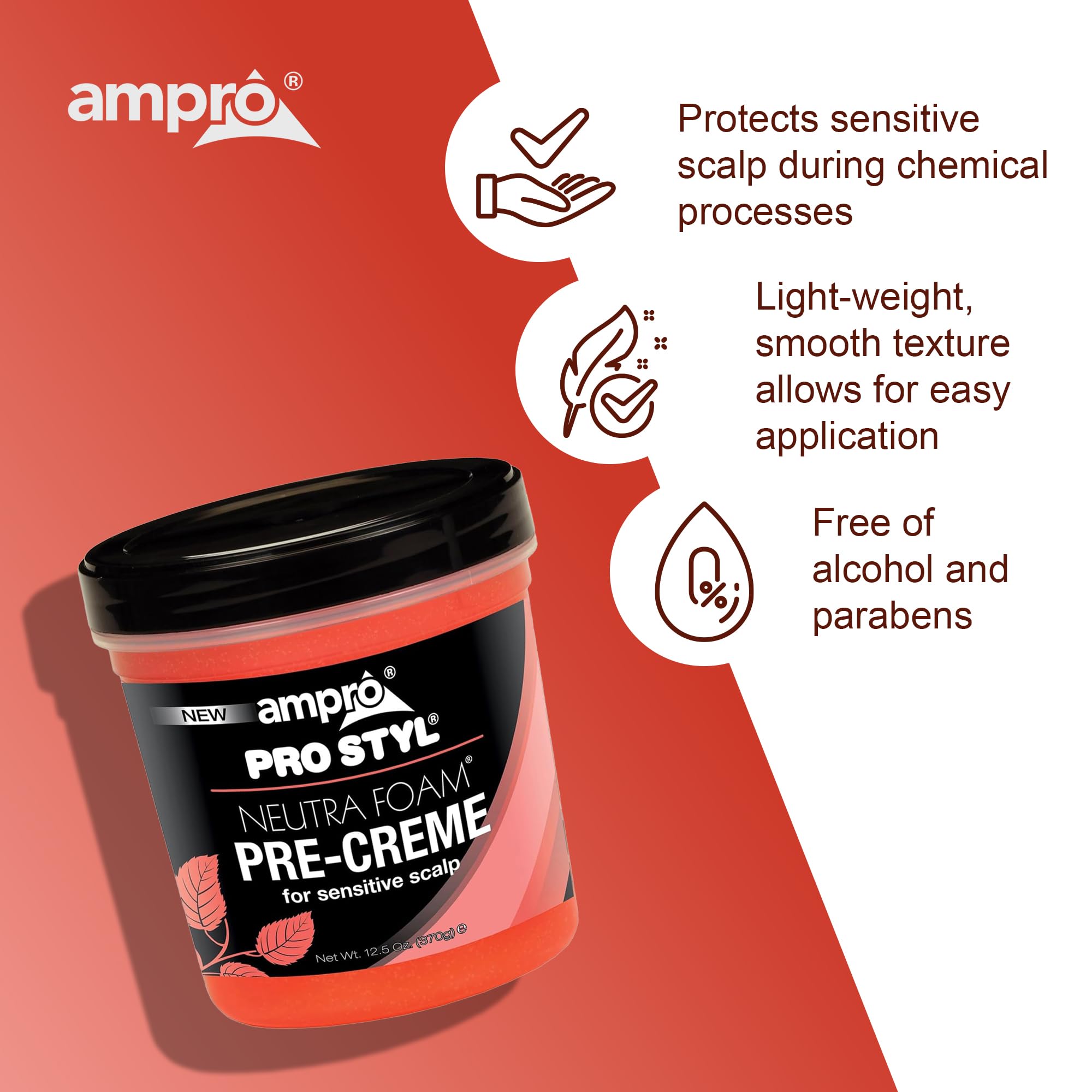 Ampro Pre-Creme For Sensitive Scalp For Women - 12.5 Oz Gel