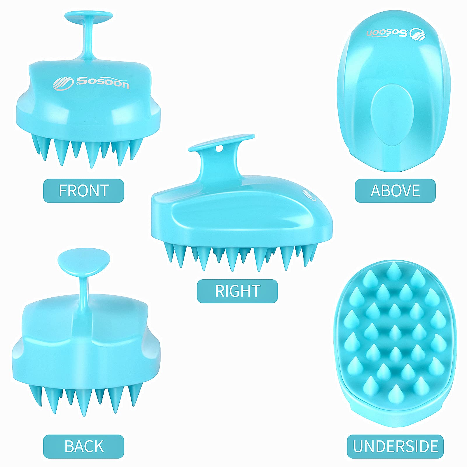 Scalp Massager Shampoo Brush, Hair Scalp Scrubber Shower Hair Brush Head Massager For Stress Relax Hair Growth, Dandruff Brush S