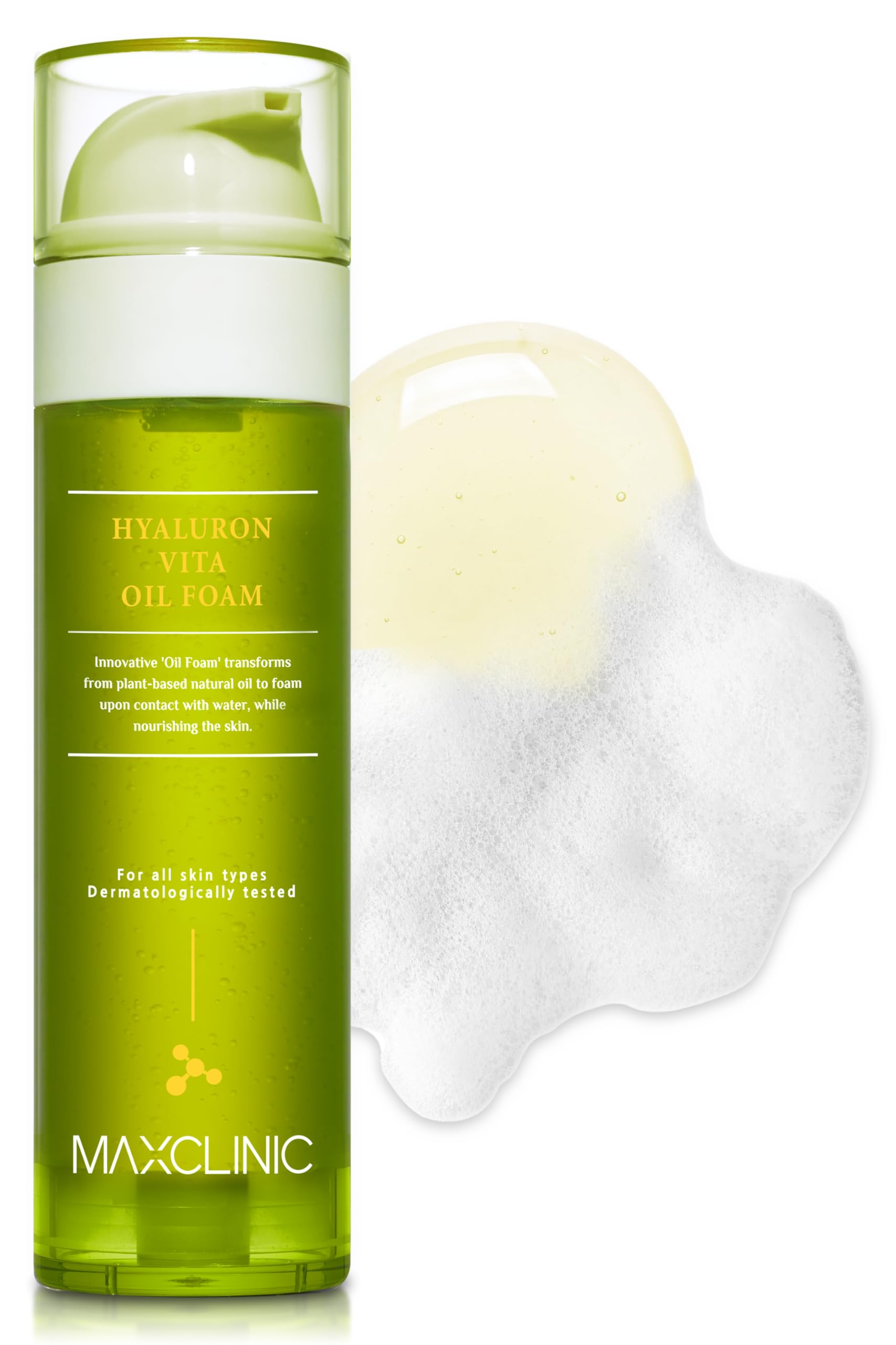 Maxclinic [K-Beauty] Hyaluron Vita Cleansing Oil Foam | Daily Face Wash Oil Based Cleanser To Foam | Korean Foaming Oil Face Cle