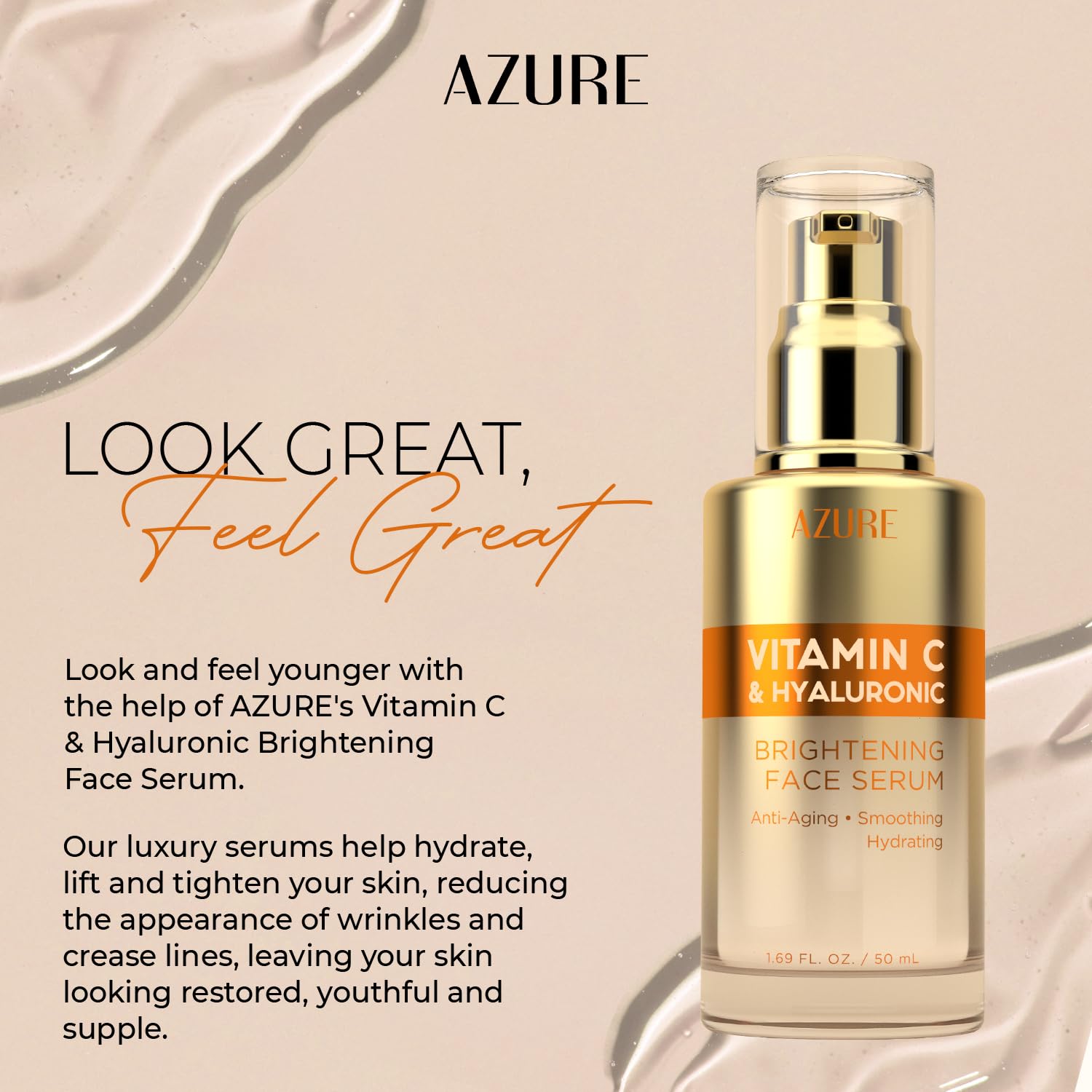 Vitamin C Serum With Hyaluronic Acid - Dermatologist Tested - Korean Skin Care - Anti Aging & Acne Face Serum - Cruelty Free - A