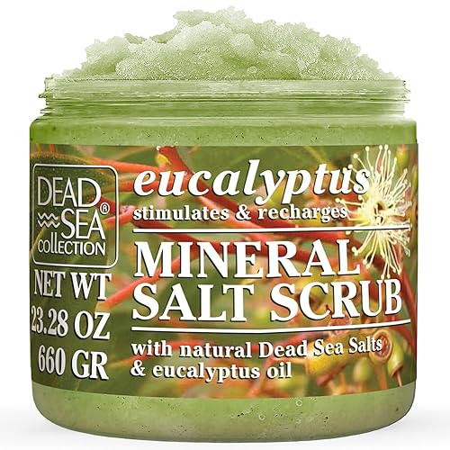 Dead Sea Collection Eucalyptus Salt Body Scrub - Large 23.28 OZ - with Pure Oils and Dead Sea Minerals