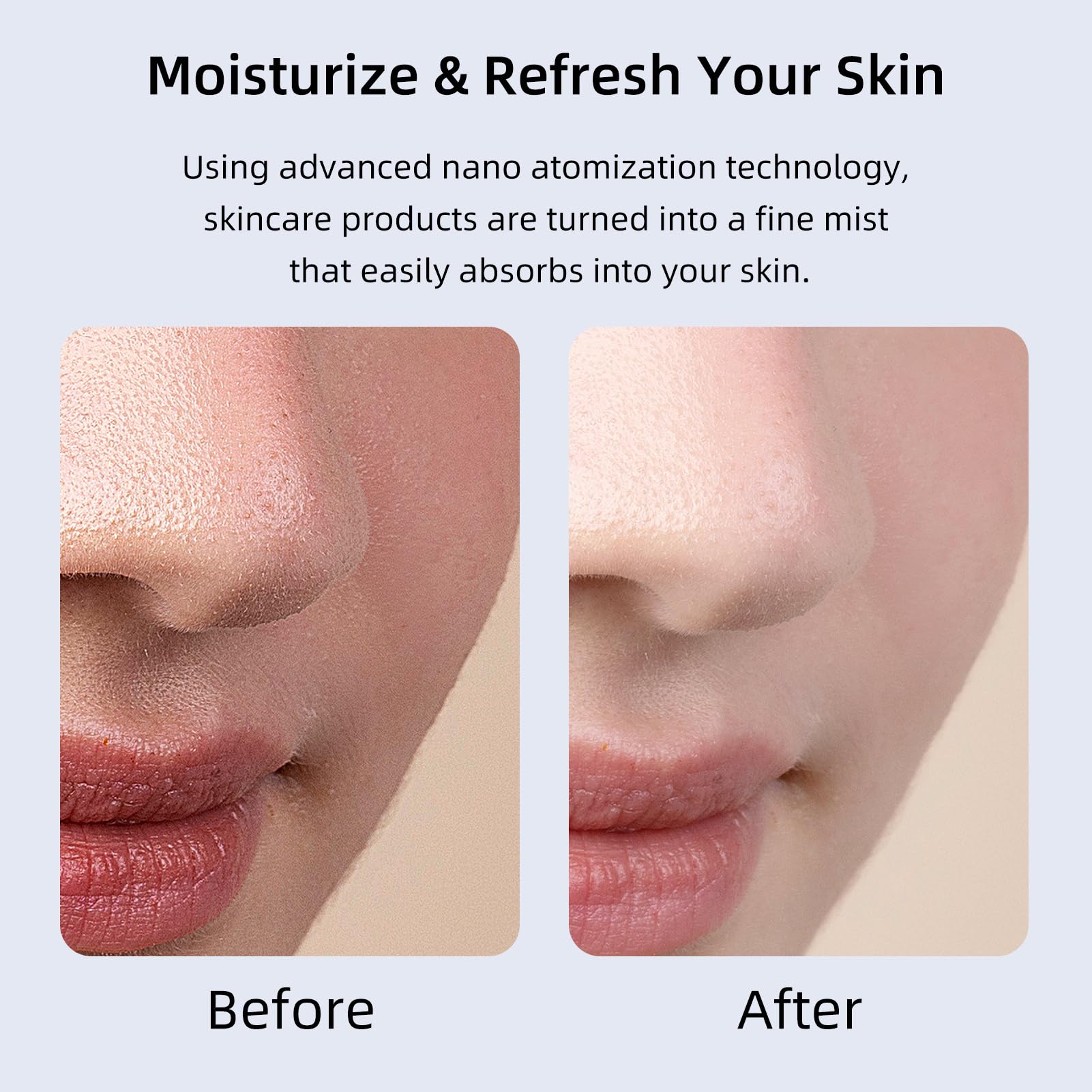 Microtree Nano Facial Steamer - Rechargeable & Portable High Pressure Face Oxygen Sprayer Machine, 0.3Mm Nozzle Micro Mist Skin