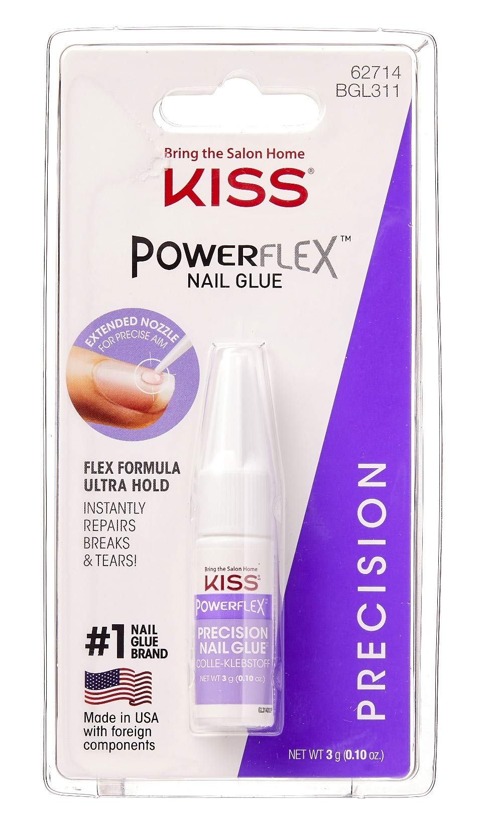 Kiss Powerflex Precision Nail Glue 0.10 Ounce (Pack of 6)