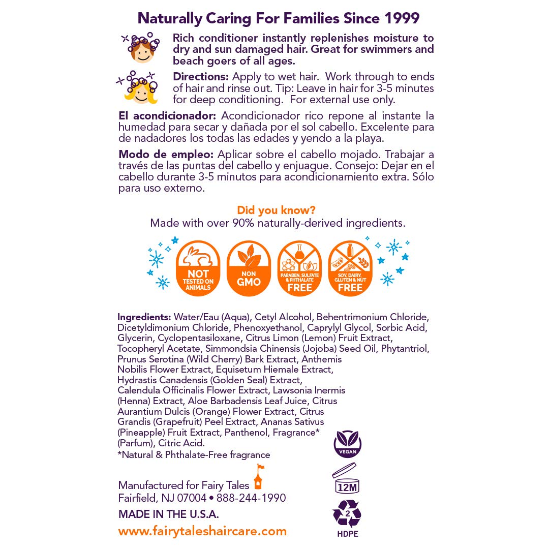 Fairy Tales Swimmer Conditioner For Kids - 8 Oz | Made With Natural Ingredients In The Usa | Replenish And Restore From Chlorine