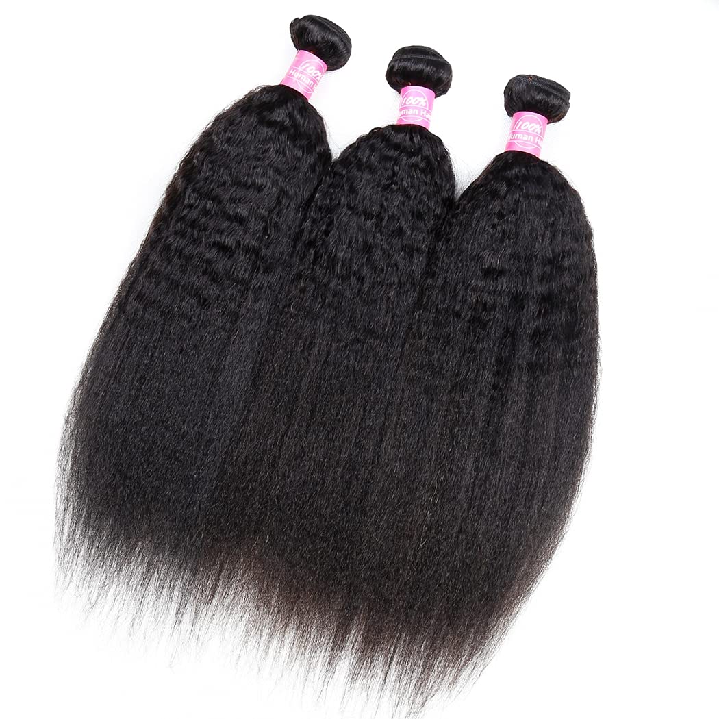 Odir Kinky Straight Human Hair Bundles 22 Inch Unprocessed 9A Brazilian Yaki Straight Virgin Hair Weave 1 Bundle Kinky Straight