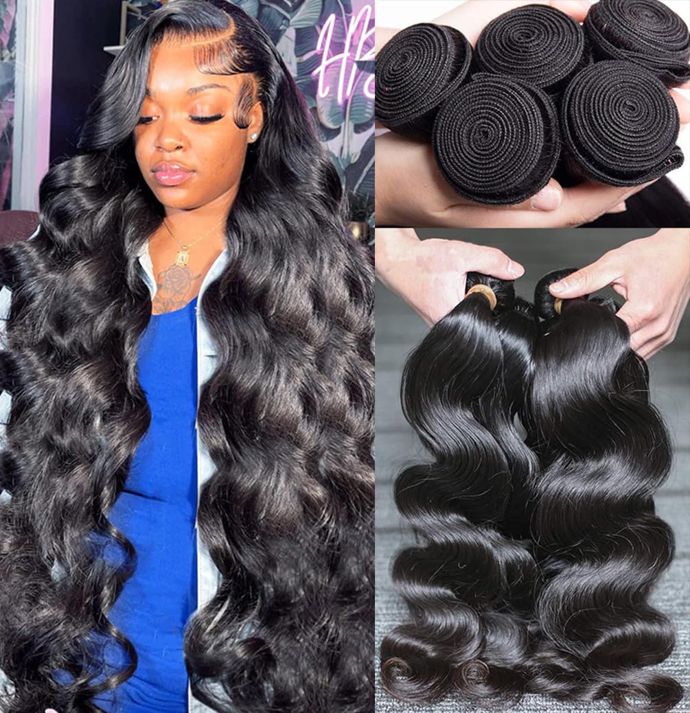 Human Hair Bundles Body Wave Brazilian Virgin 12A Grade 22 24 26 28 100% Unprocessed Human Hair Extensions Body Weave 4 Bundles 