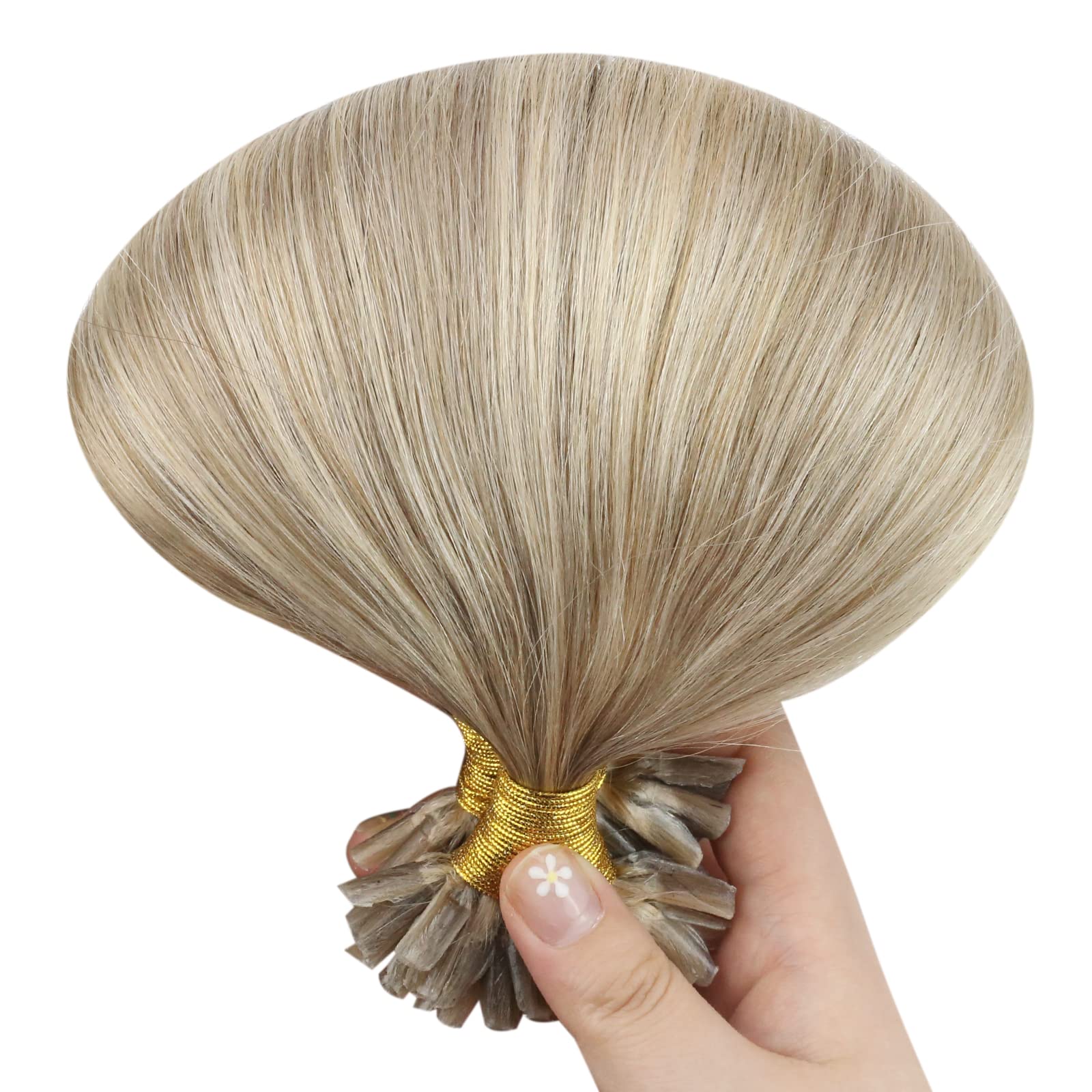 Sunny U Tip Real Hair Extensions Human Hair Ash Blonde Highlight Light Blonde Utip Keratin Hair Extensions Blonde Hot Fusion Uti