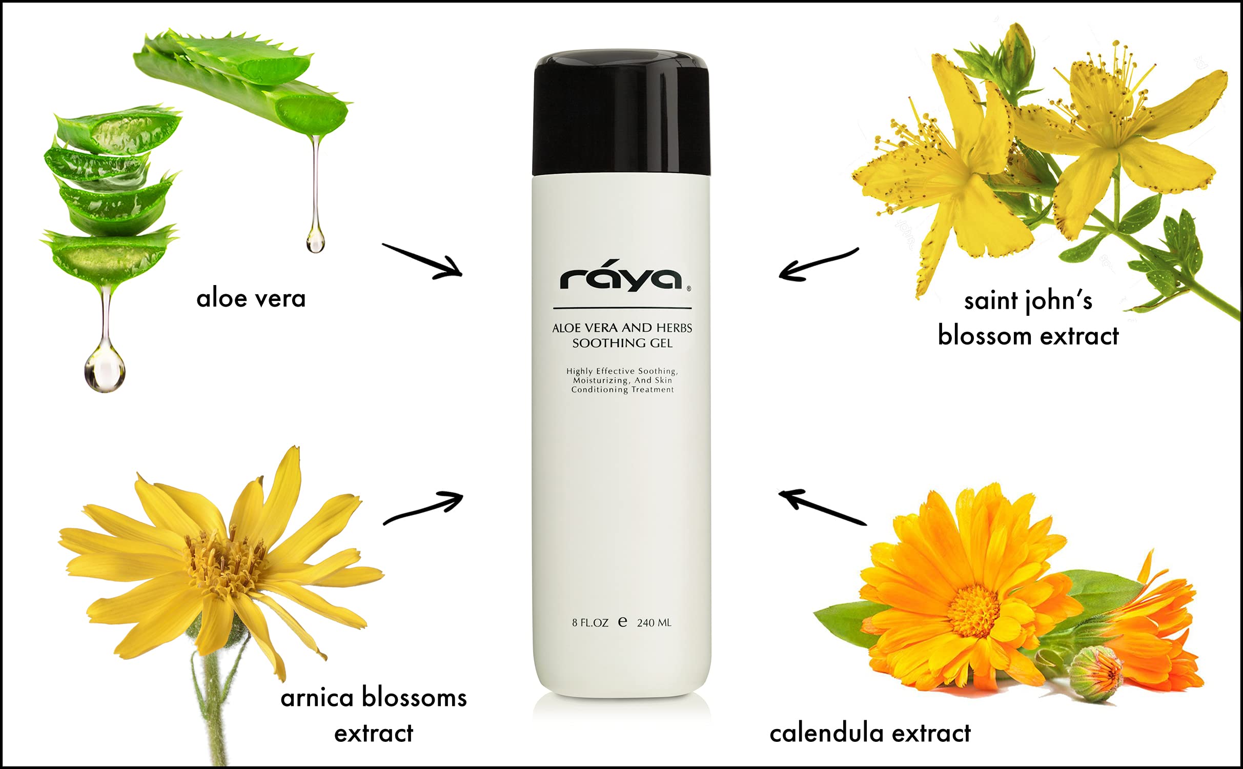 Raya Aloe Vera and Herbs Soothing Gel (323) | Effective, Soothing, and Moisturizing Treatment for the Face and Body | Comforts D