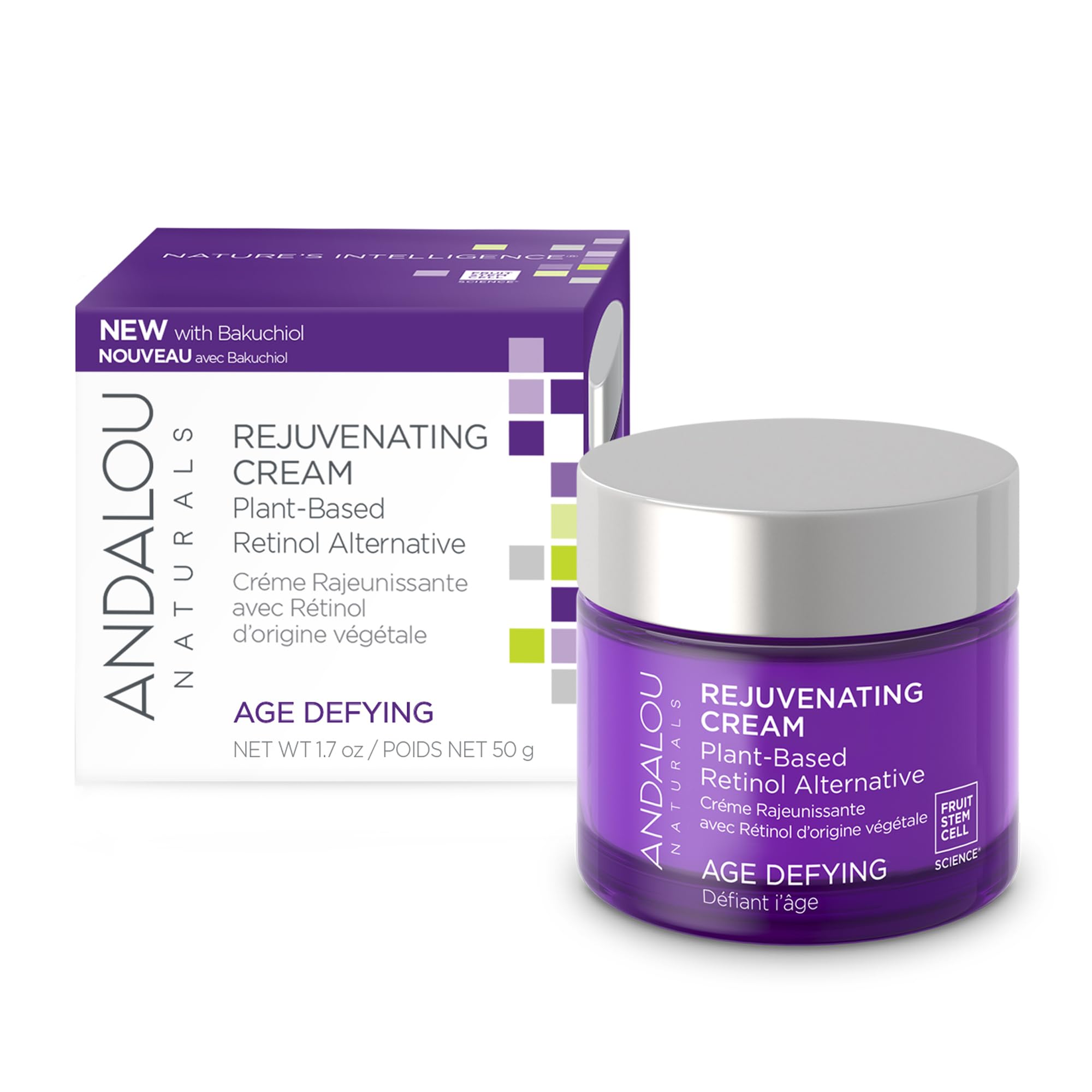 Andalou Naturals Age Defying Plant-Based Retinol Alternative Cream, 17 Ounce