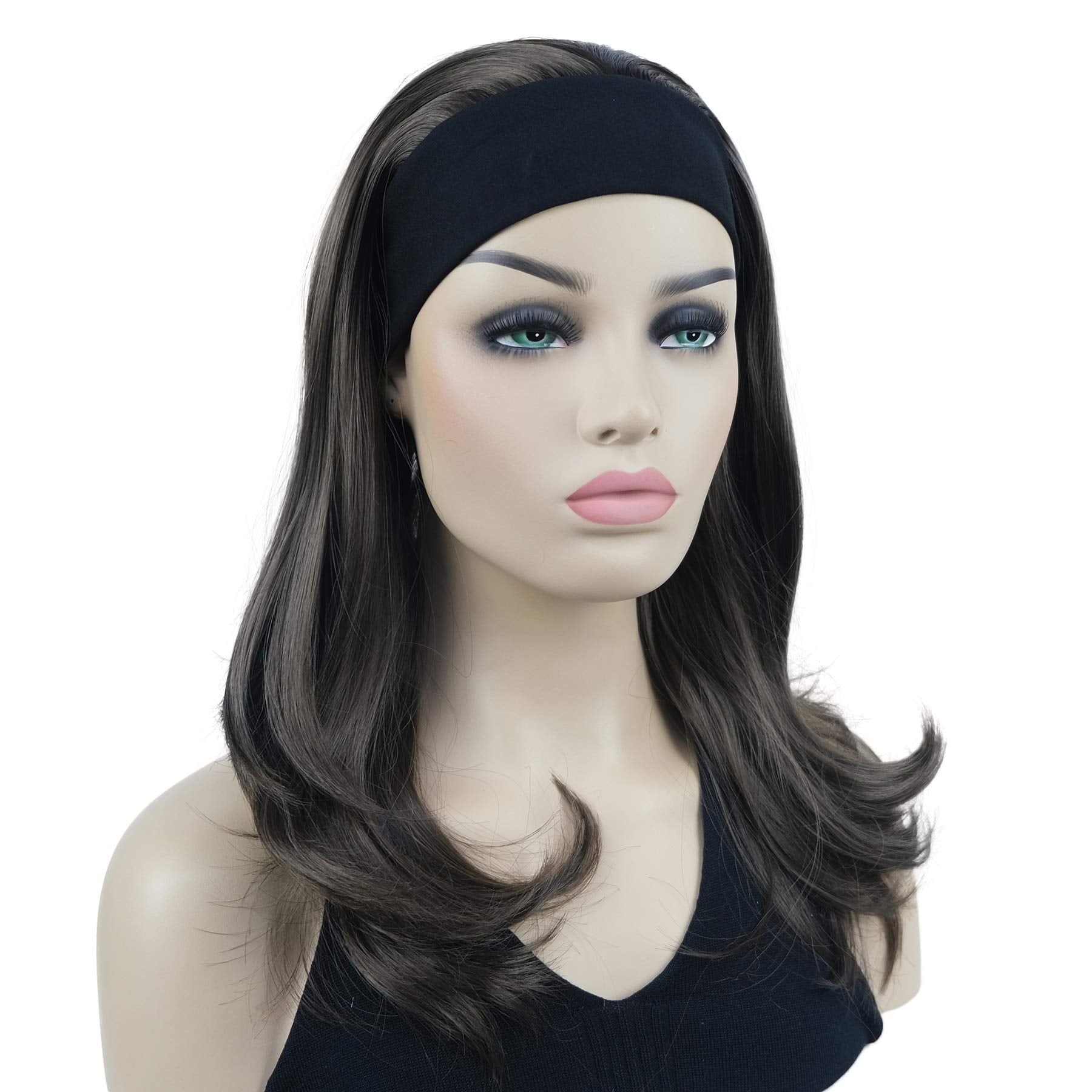 Lydell Long Straight Wave Headband Synthetic Wigs (Medium Ash Brown)