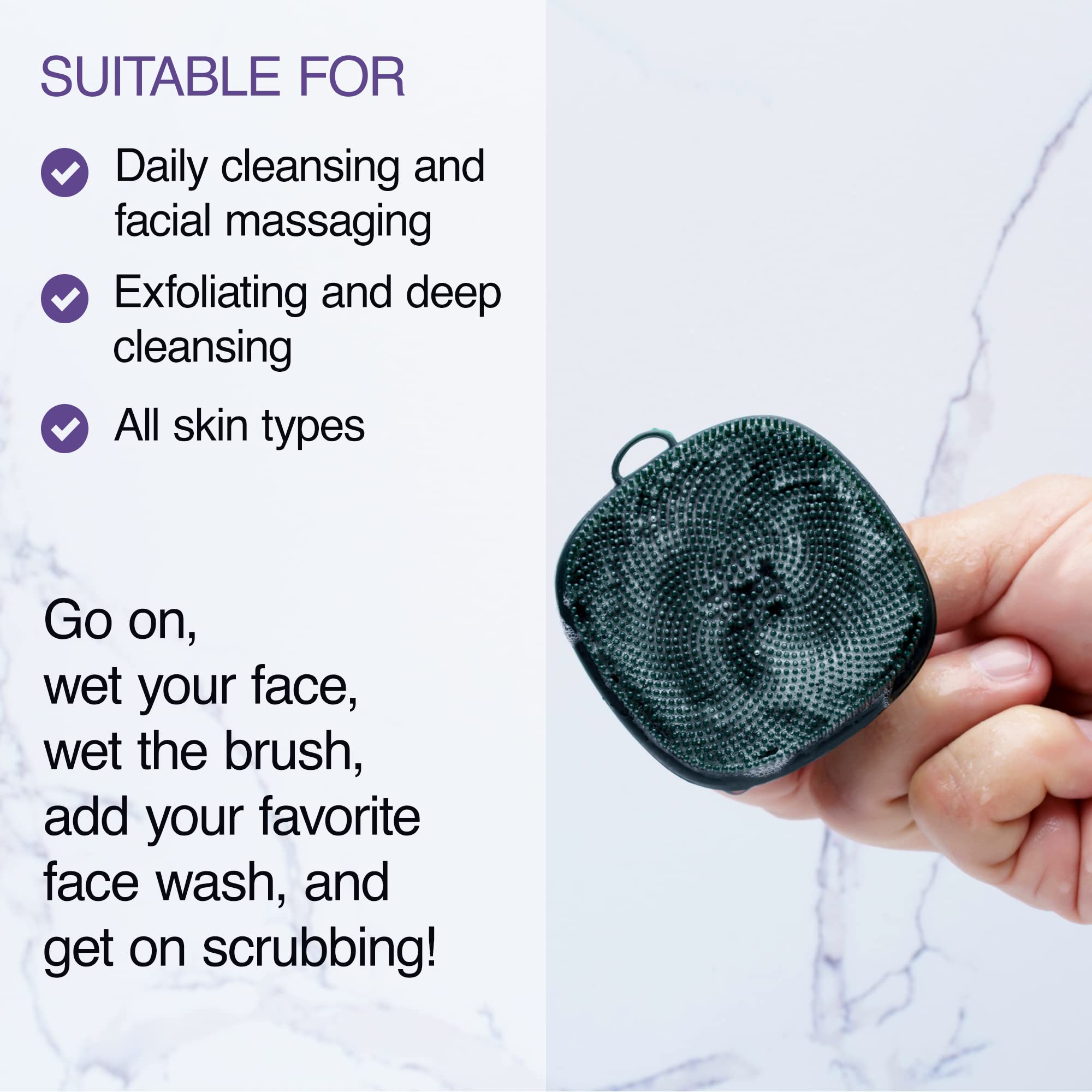 The Man Face Scrubber - Silicone Face Scrubber For Men, Gentle Exfoliating Face Massager, Flex Face Brush For Men, Removes Dead