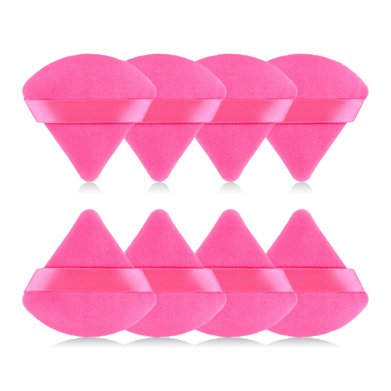 Rareius 8Pcs Triangular Powder Puff Face Soft Velvet Makeup Puff For Loose Powder Body Powder Makeup Sponge For Contouring Wet D