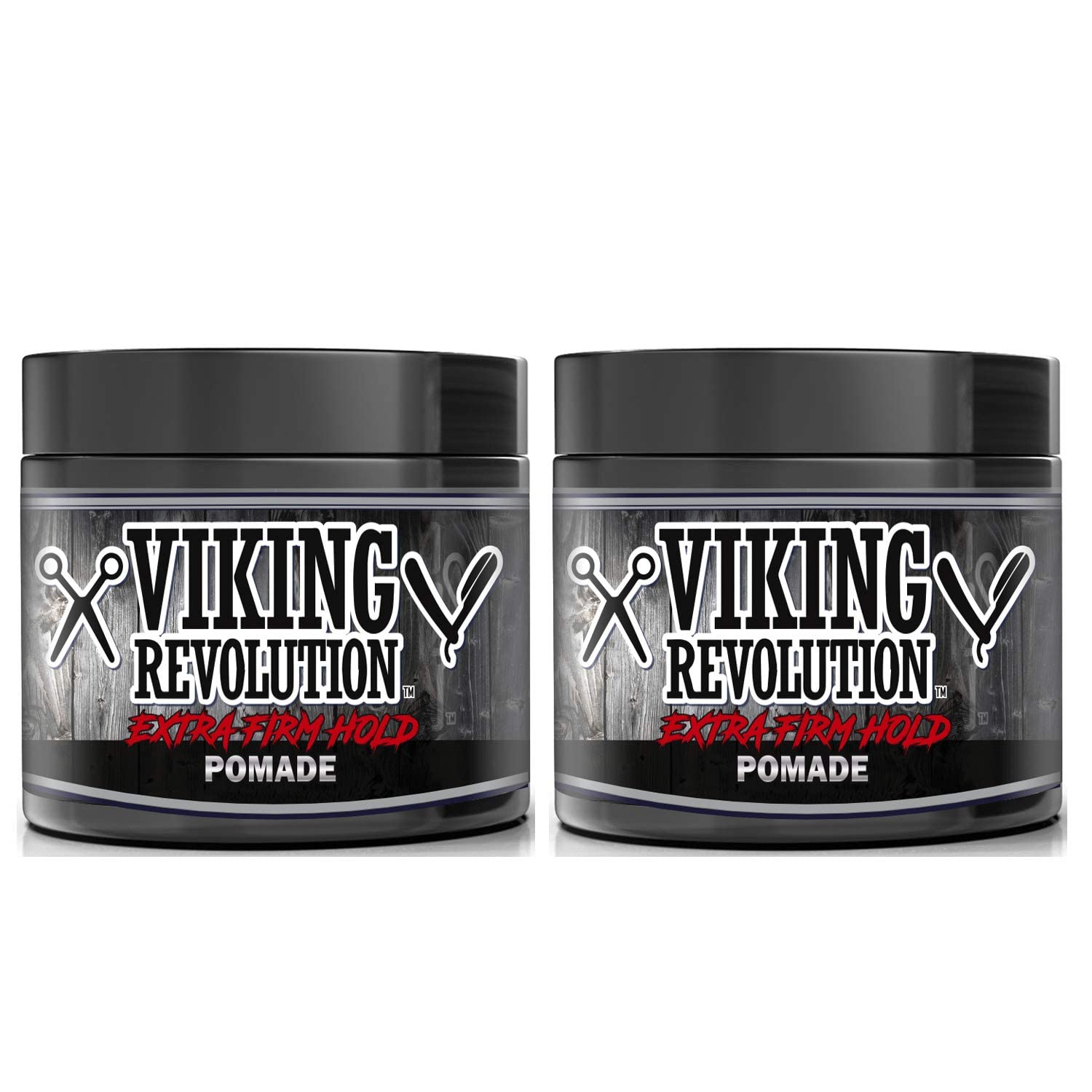 Viking Revolution Extreme Hold Pomade for Men - Style & Finish Your Hair (2 Pack)