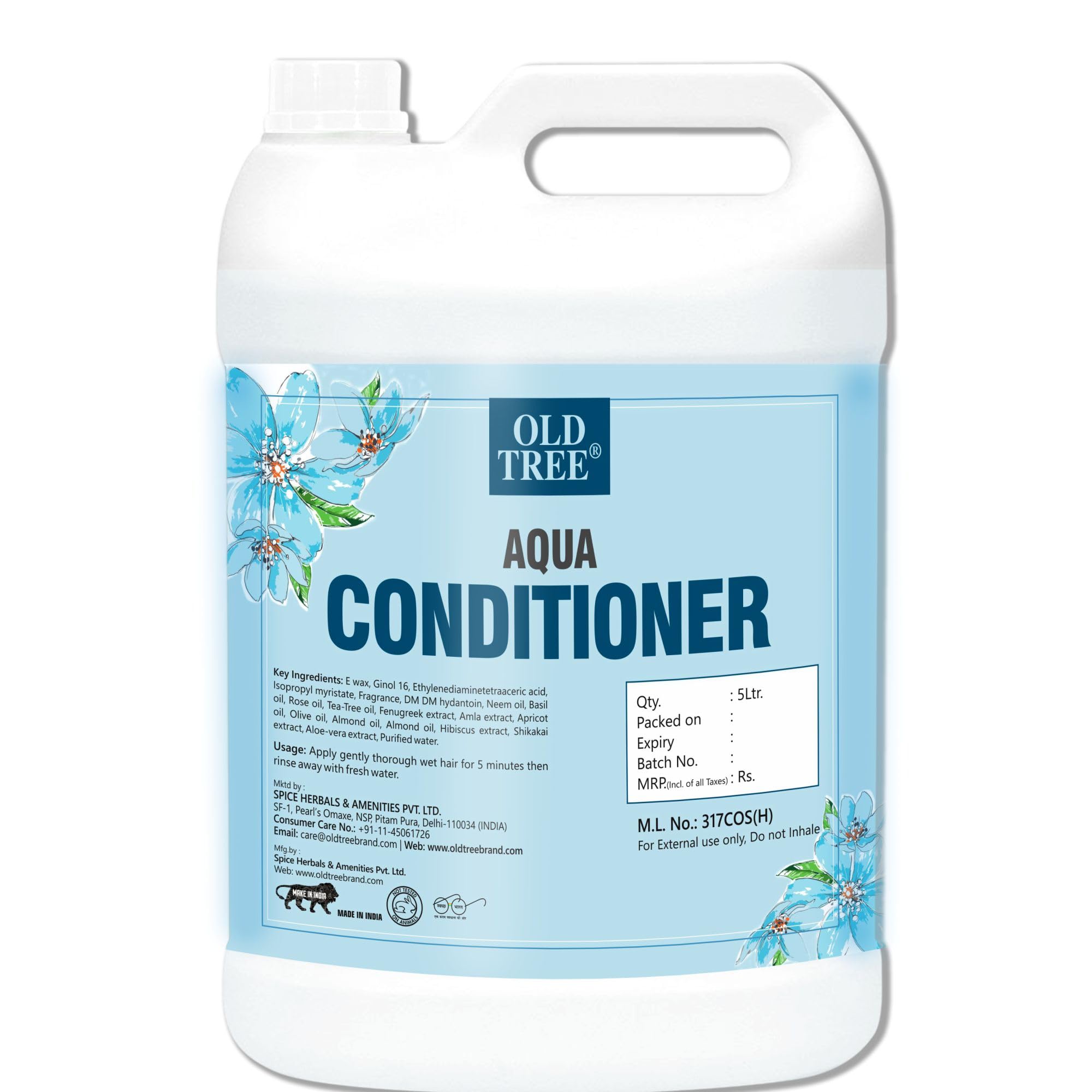 Old Tree Aqua Conditioner 5L  Deep Conditions Dry Hair Conditioner For Silky And Shiny Hair  Conditioner For Hotel Amenities