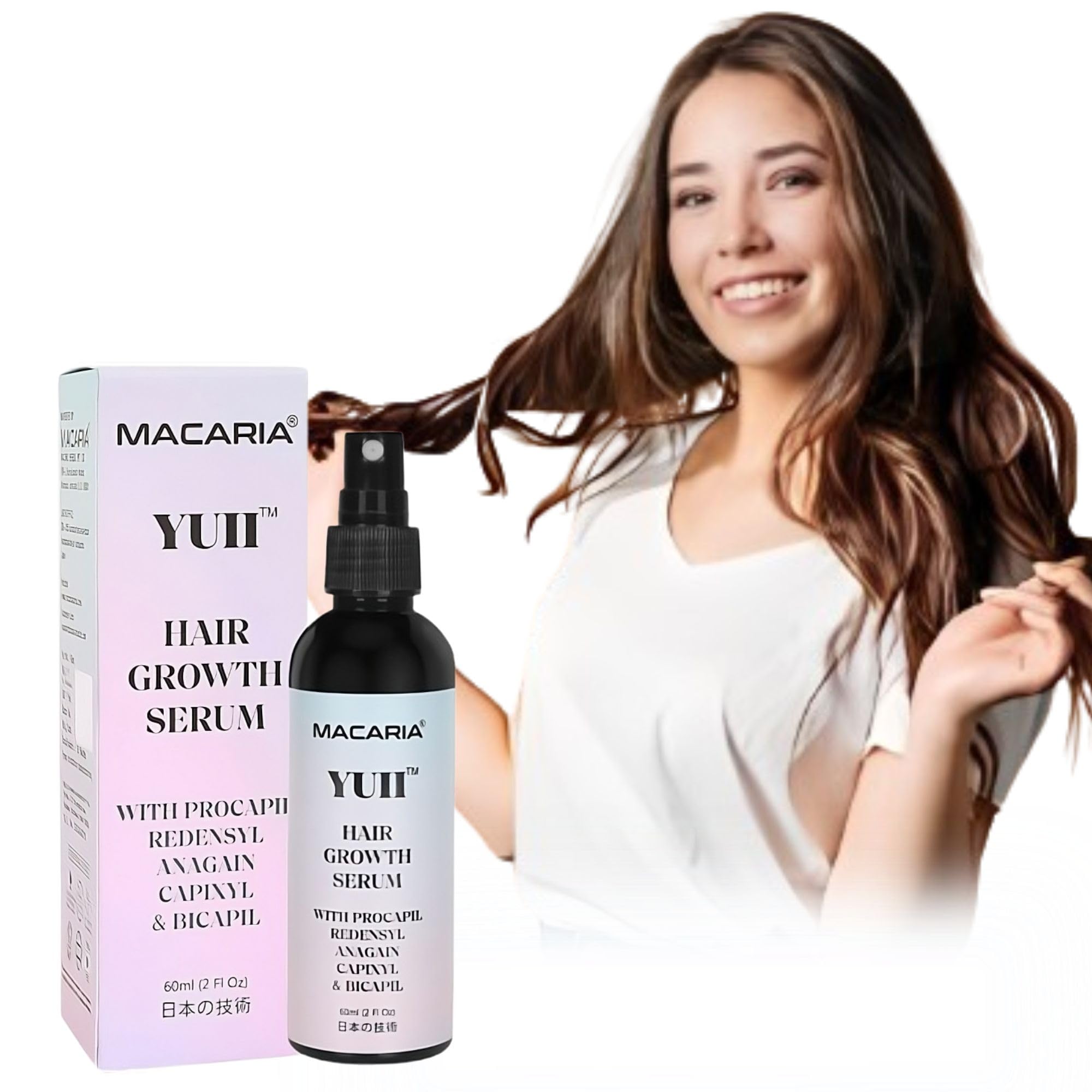 MACARIA Yuii Procapil & Redensyl with Anagain Serum Spray For Black Hair Women