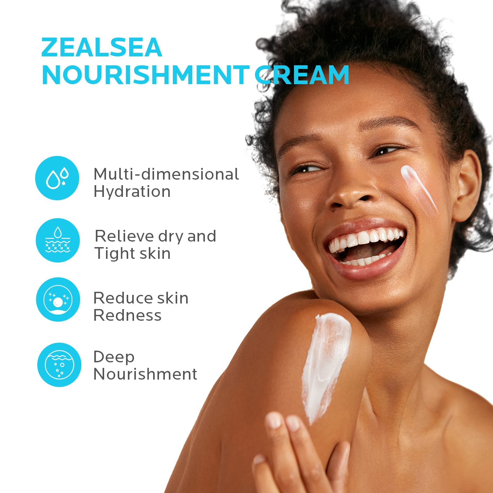 ZealSea Face Moisturiser Lotion with Hyaluronic Acid & Ceramide & Aloe Vera, Hydration Moisturiser for Normal To Dry Sensitive S