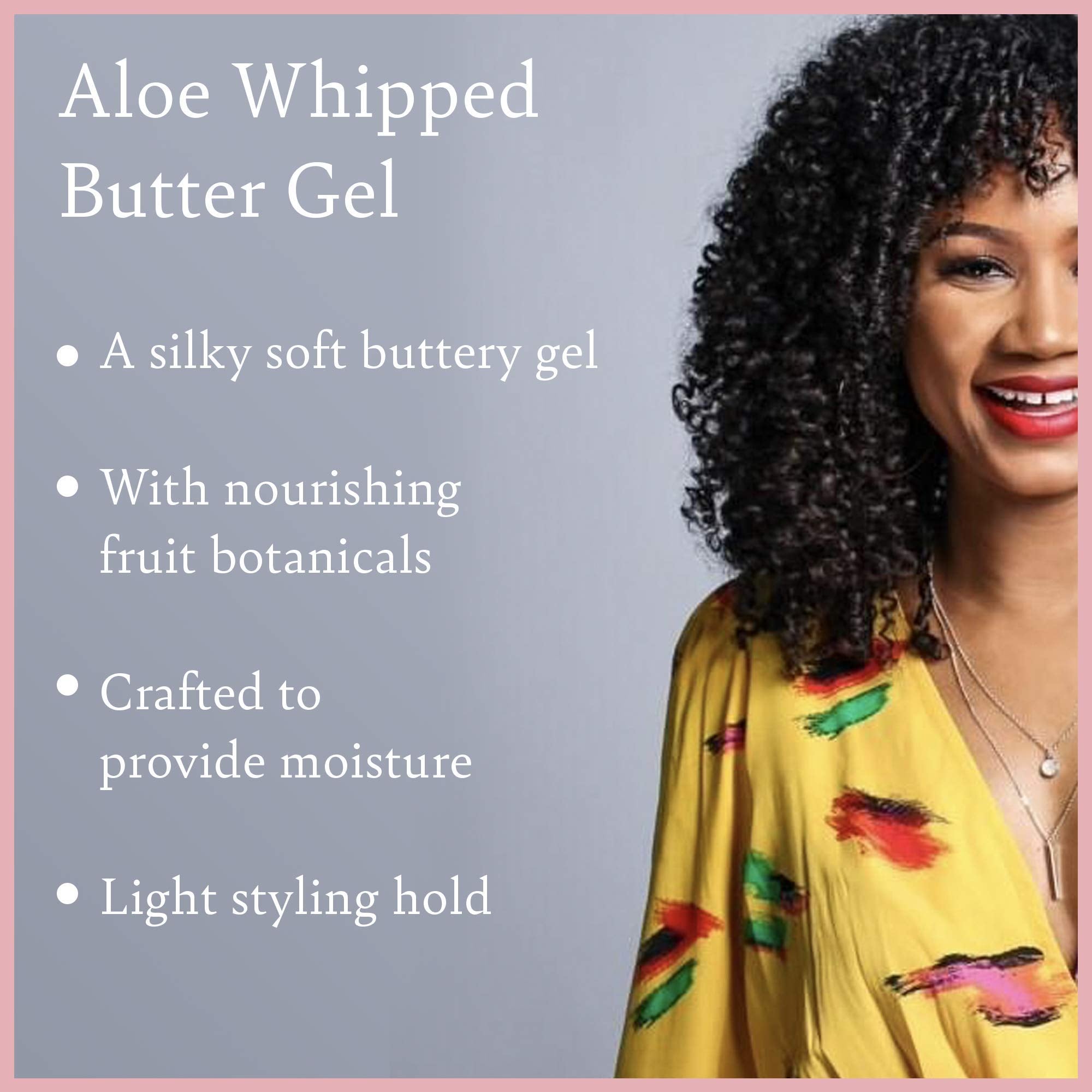 Camille Rose Aloe Whipped Butter Hair Styling Gel, with Aloe Vera and Macadamia Oil for Moisture and Light Hold, for All Hair Ty