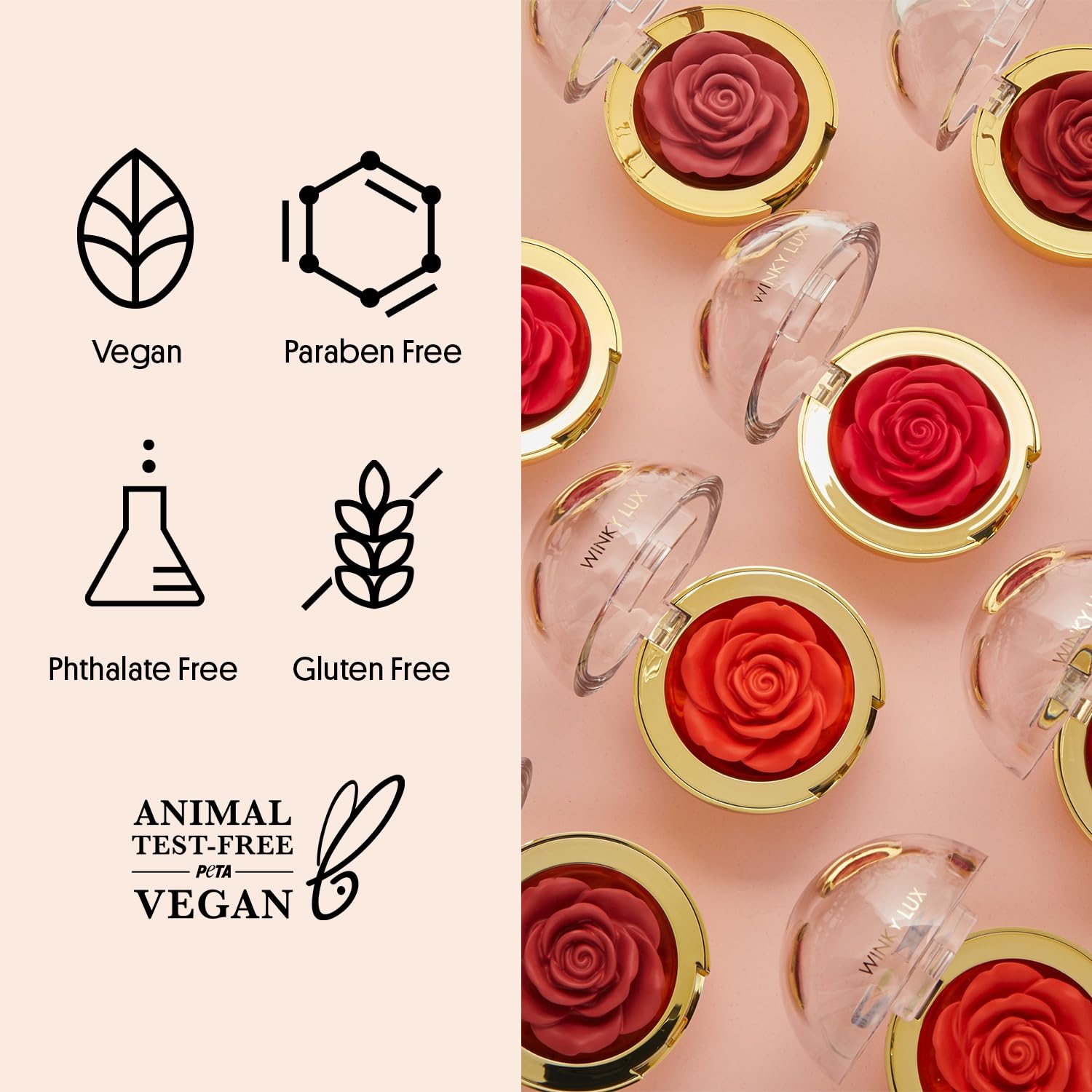 Winky Lux Cheeky Rose, Cream Blush For Cheeks, Flower Blush With Vitamin E, Makeup Blush And Flower Makeup, Fuchsia Knickers