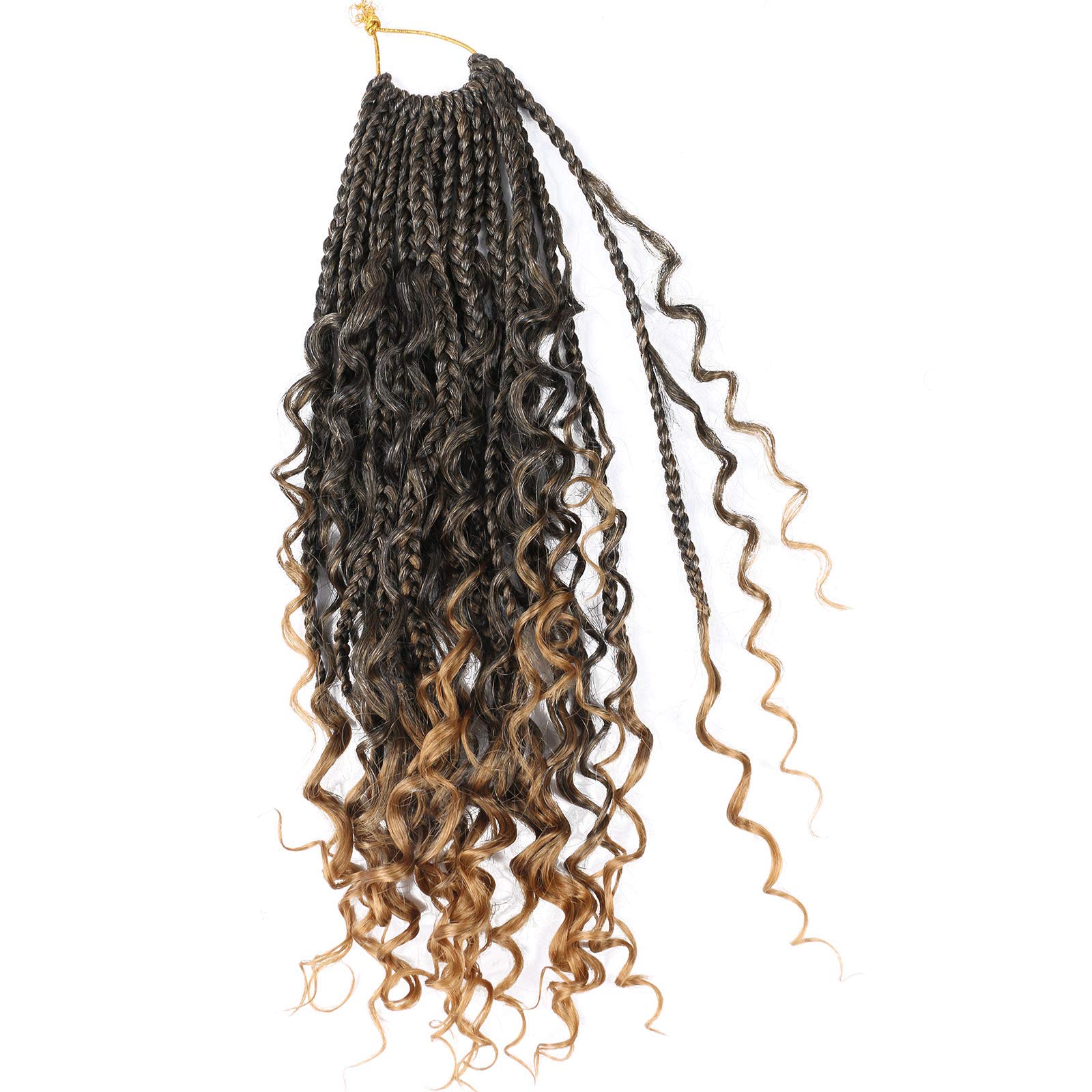 LMZIM 12 Inch Goddess Box Braids Crochet Hair Bohomian Crochet Box Braids Curly Ends 8 Pack 3X Crochet Braids Synthetic Braiding
