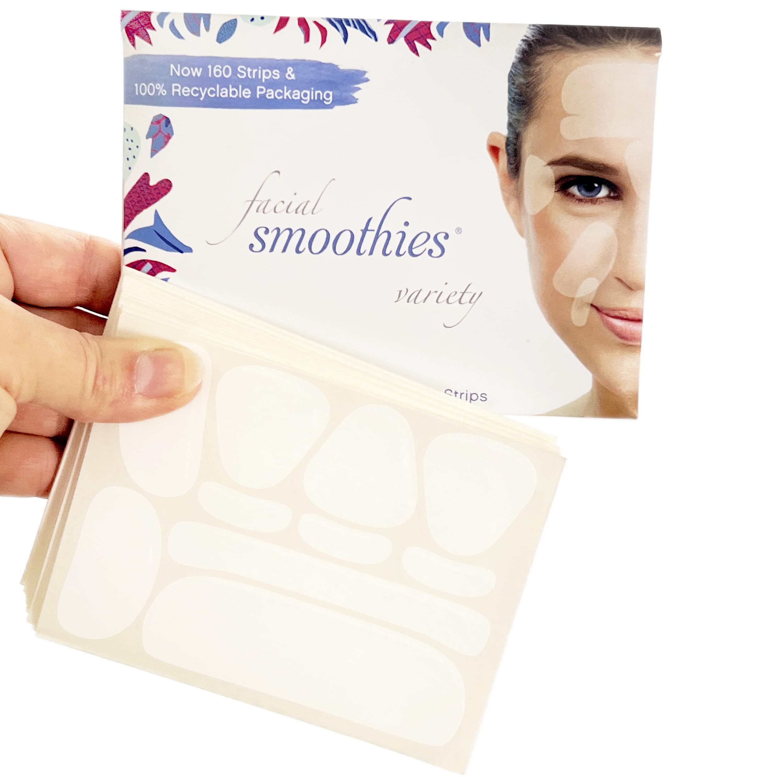 Smoothies Variety Wrinkle Patches for Face Overnight - Facial Patches for Forehead, Elevens, Crows Feet, and Lip Lines, 160 Coun