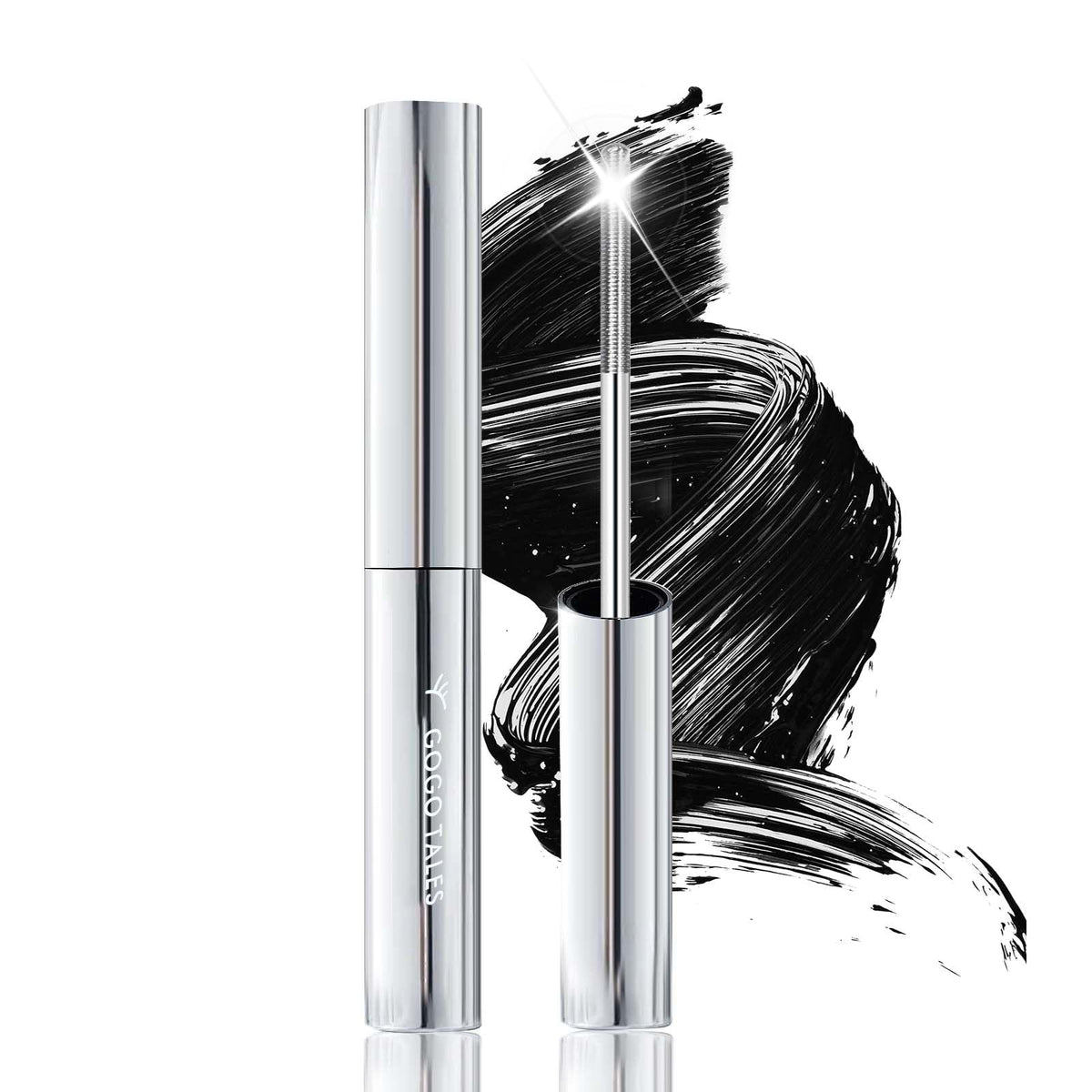 Black Washable Metal Mascara Wand, Waterproof Iron Wand Mascara, Natural Length Slim Volume Building Mascara, Long Lasting Smudg