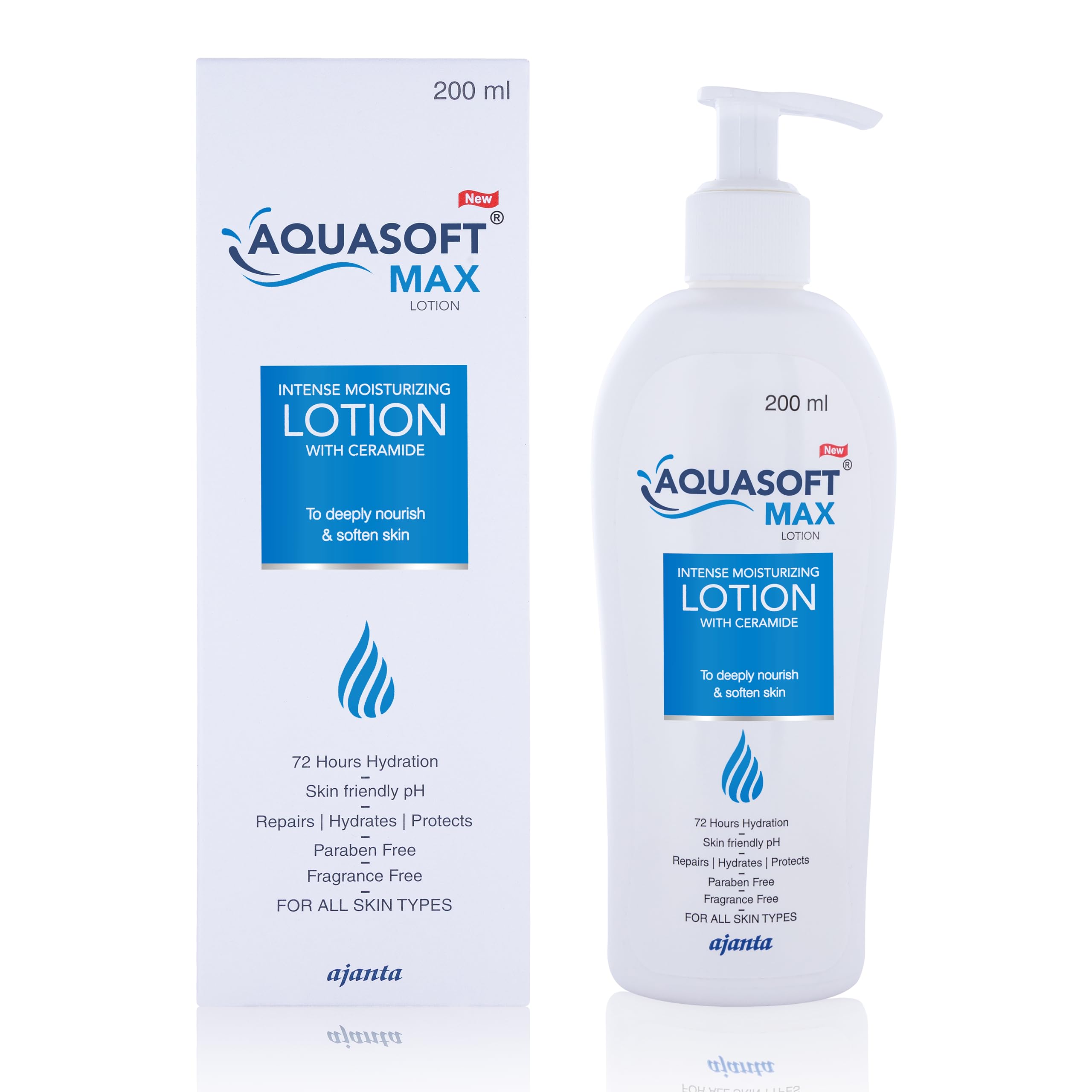Aquasoft Max Lotion 200Ml With 6-Active Complex (Oa Maslinico, Hace-200, Niacinamide, Aloe, Shea, Vit E) Hydrates Deeply; Dermat