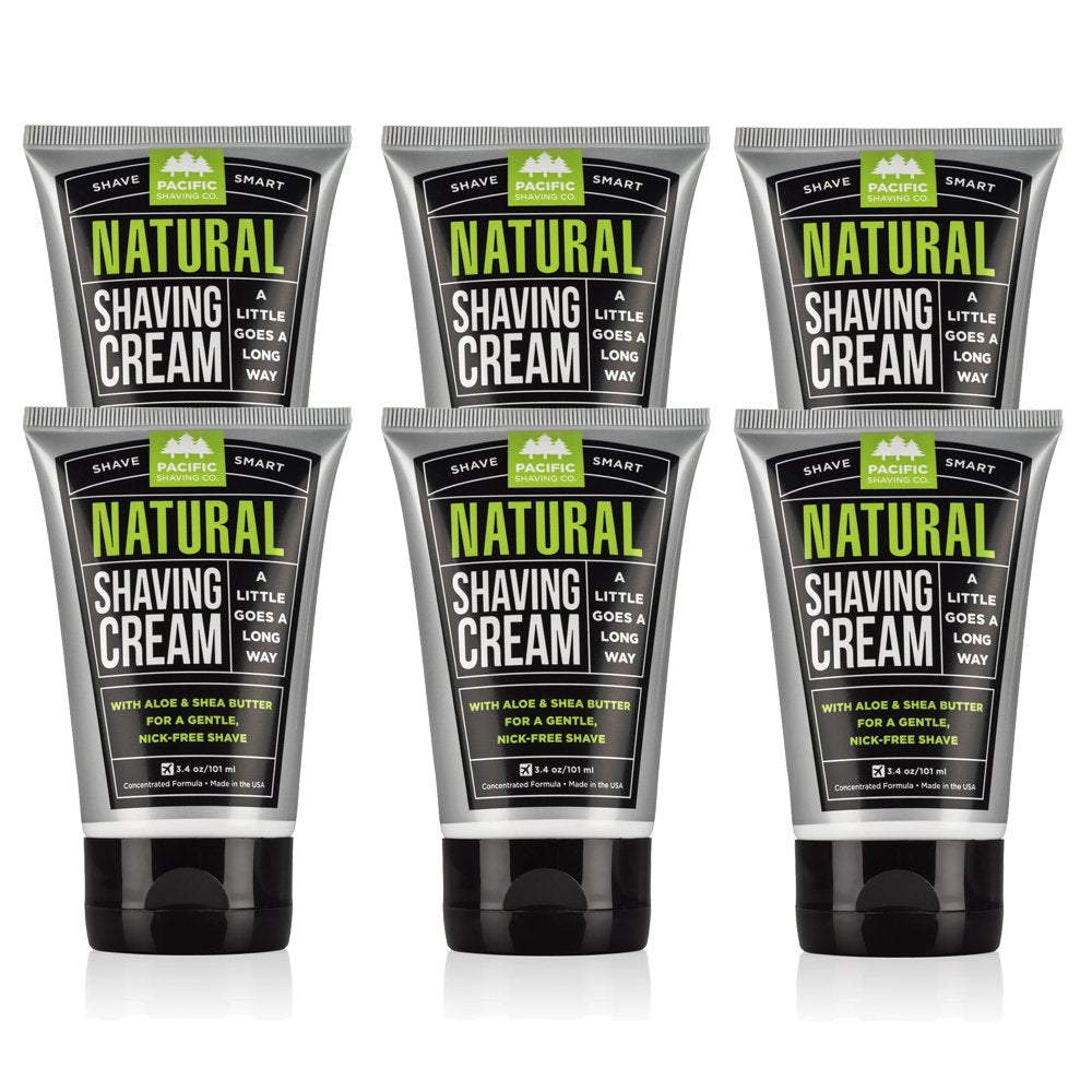 Pacific Shaving Company Natural Shaving Cream - Safe, Natural, and Plant-Derived Ingredients for a Smooth Shave, Softer Skin, Le