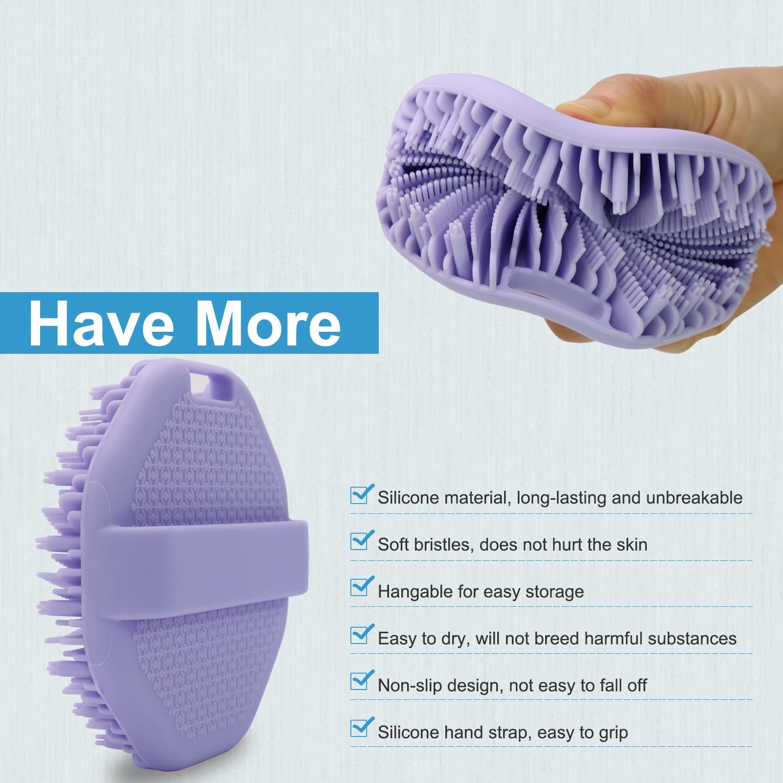 Wetang Silicone Body Scrubber,Exfoliating Body Scrubbers For Use In Shower,Silicone Body Brush For Showering And Anti-Slippery H