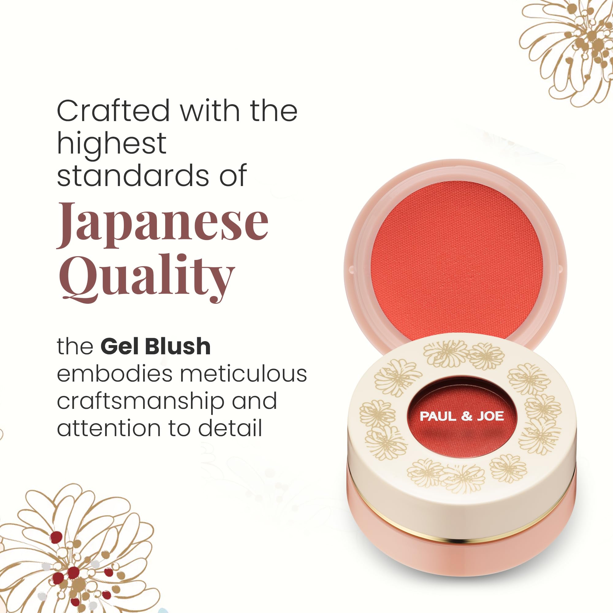 Paul & Joe Gel Blush, Bright And Buildable Blush Makeup, Water-Based Gel Makeup Blush With Hydrating Oils, For Dewy, Radiant Fin